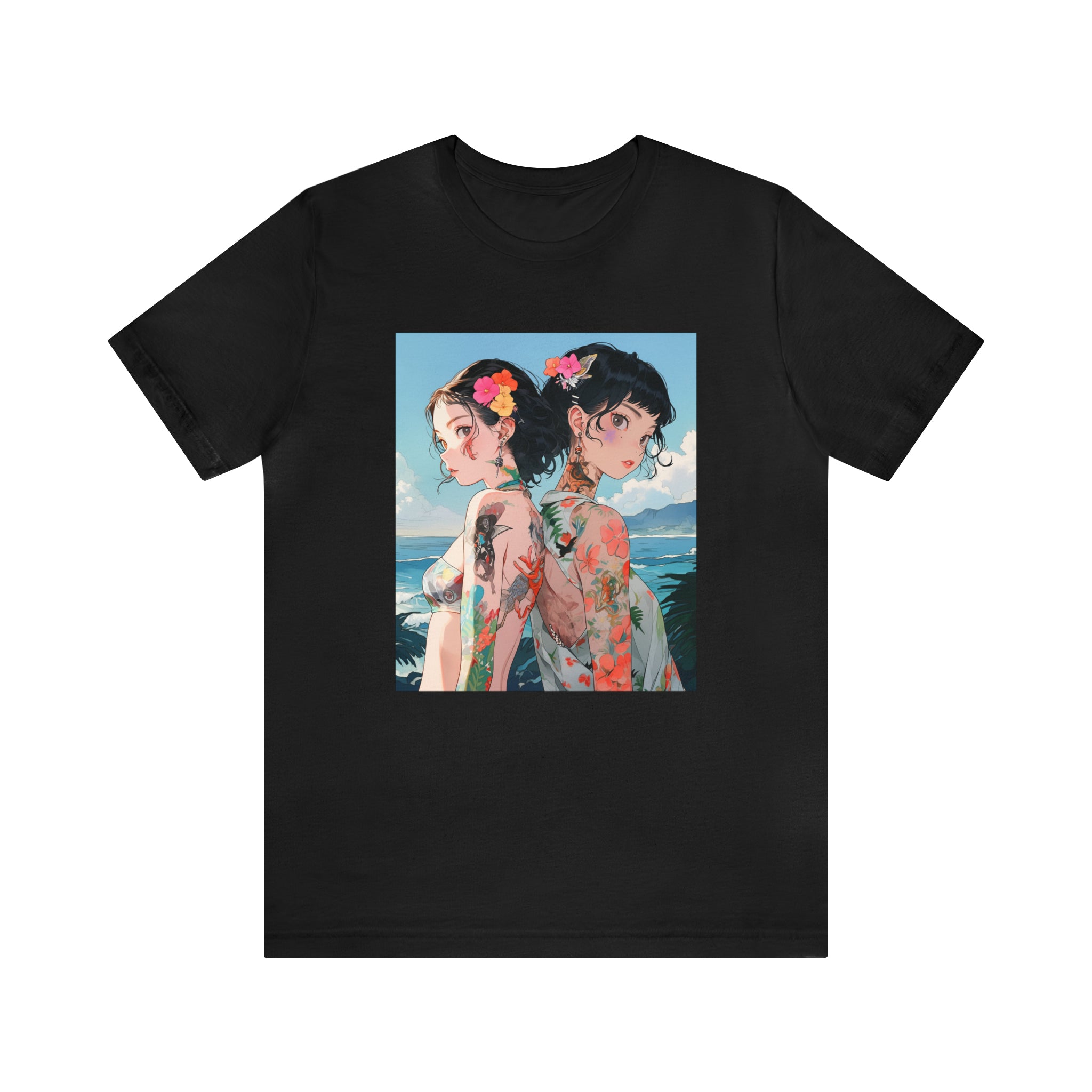 Seoul Beach Vibes Bikini Tattoos Girl Friends Short Sleeve Tee