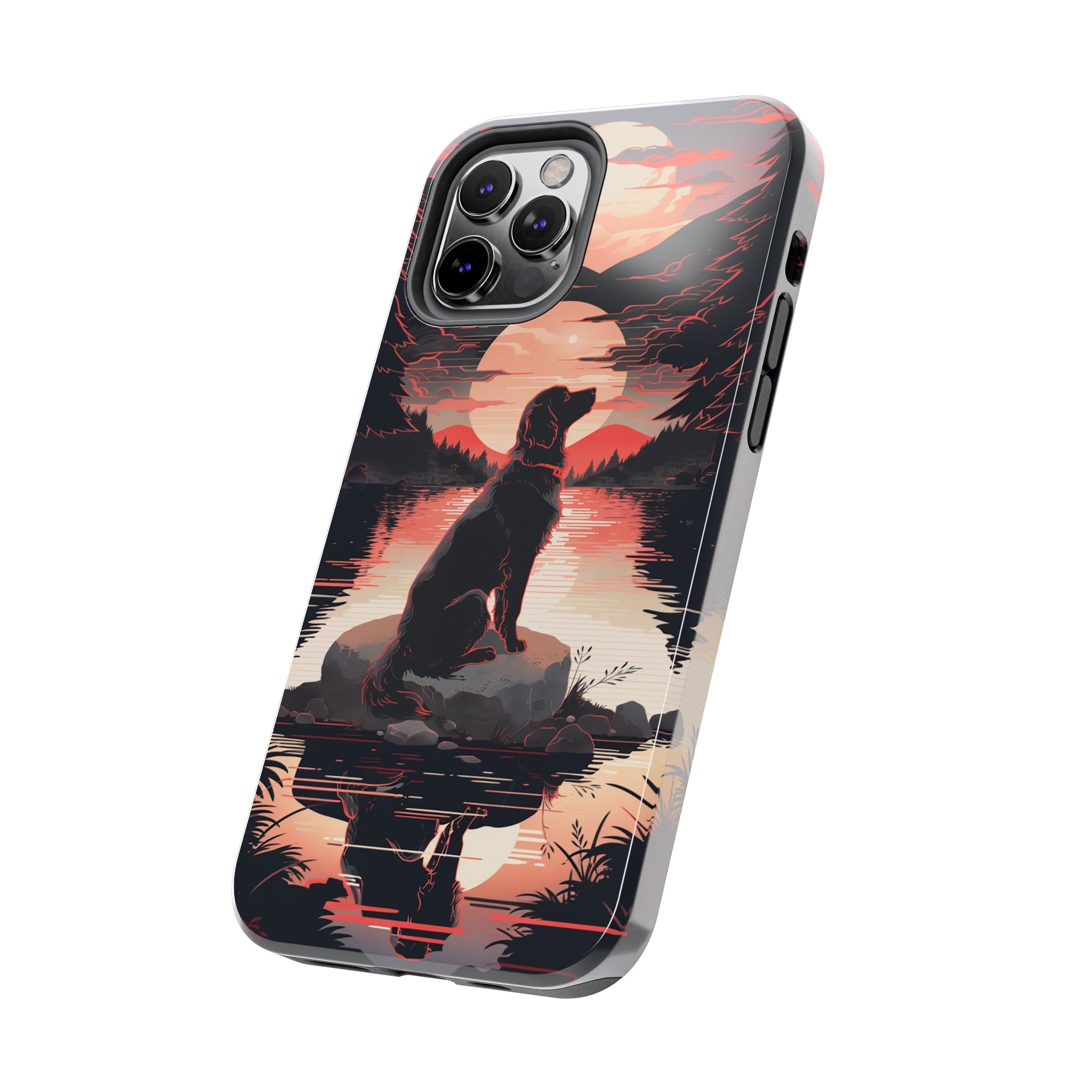 Golden Retriever Love - Dark Mode: Impact-Resistant iPhone Case