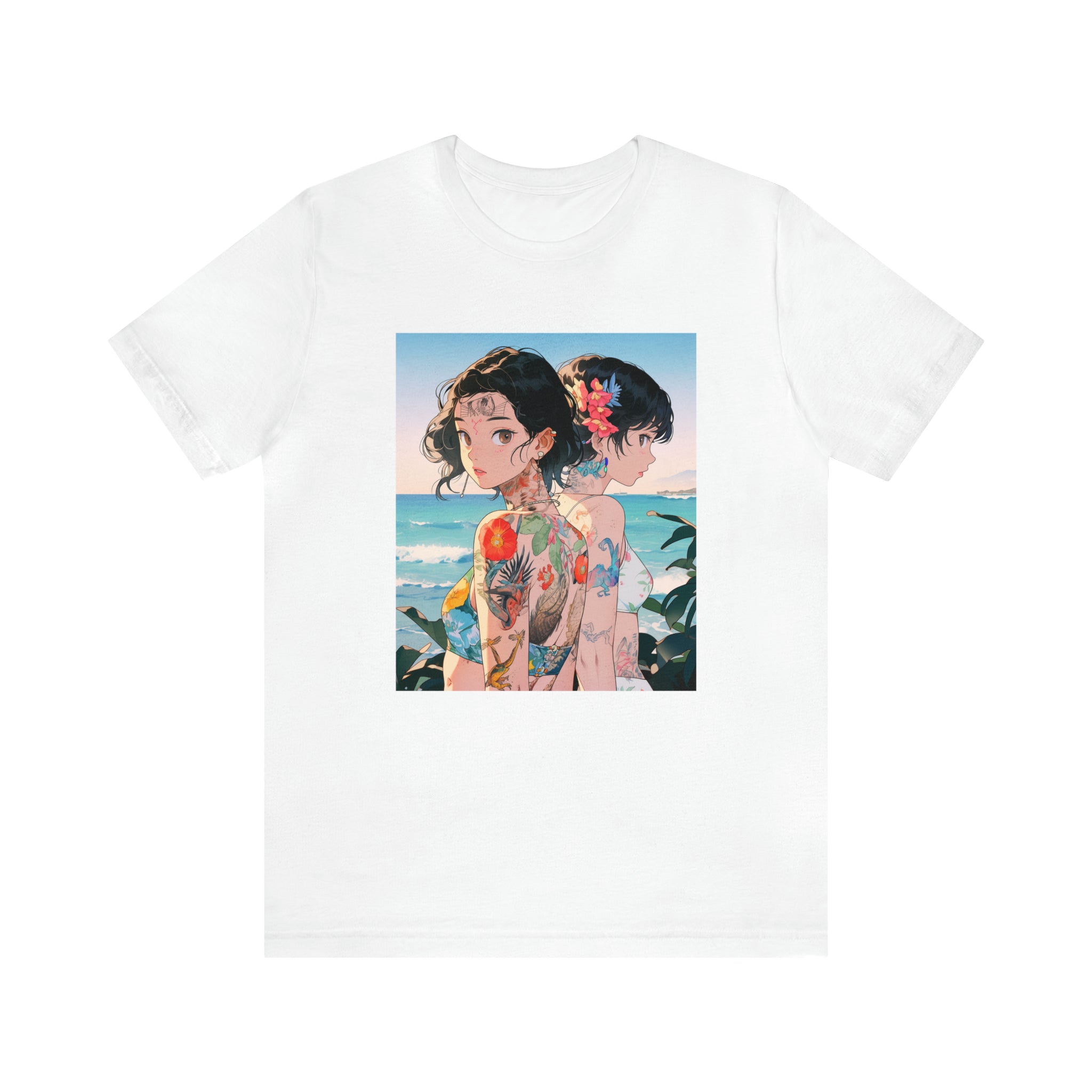 Seoul Beach Vibes Bikini Tattoos Girl Friends Short Sleeve Tee