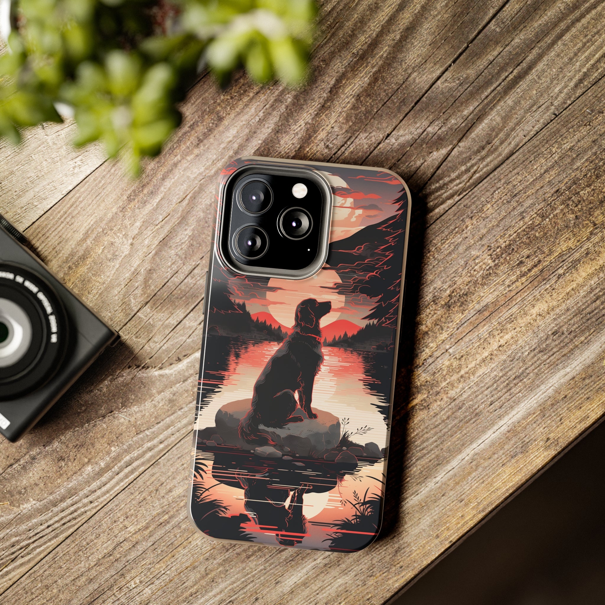 Golden Retriever Love - Dark Mode: Impact-Resistant iPhone Case