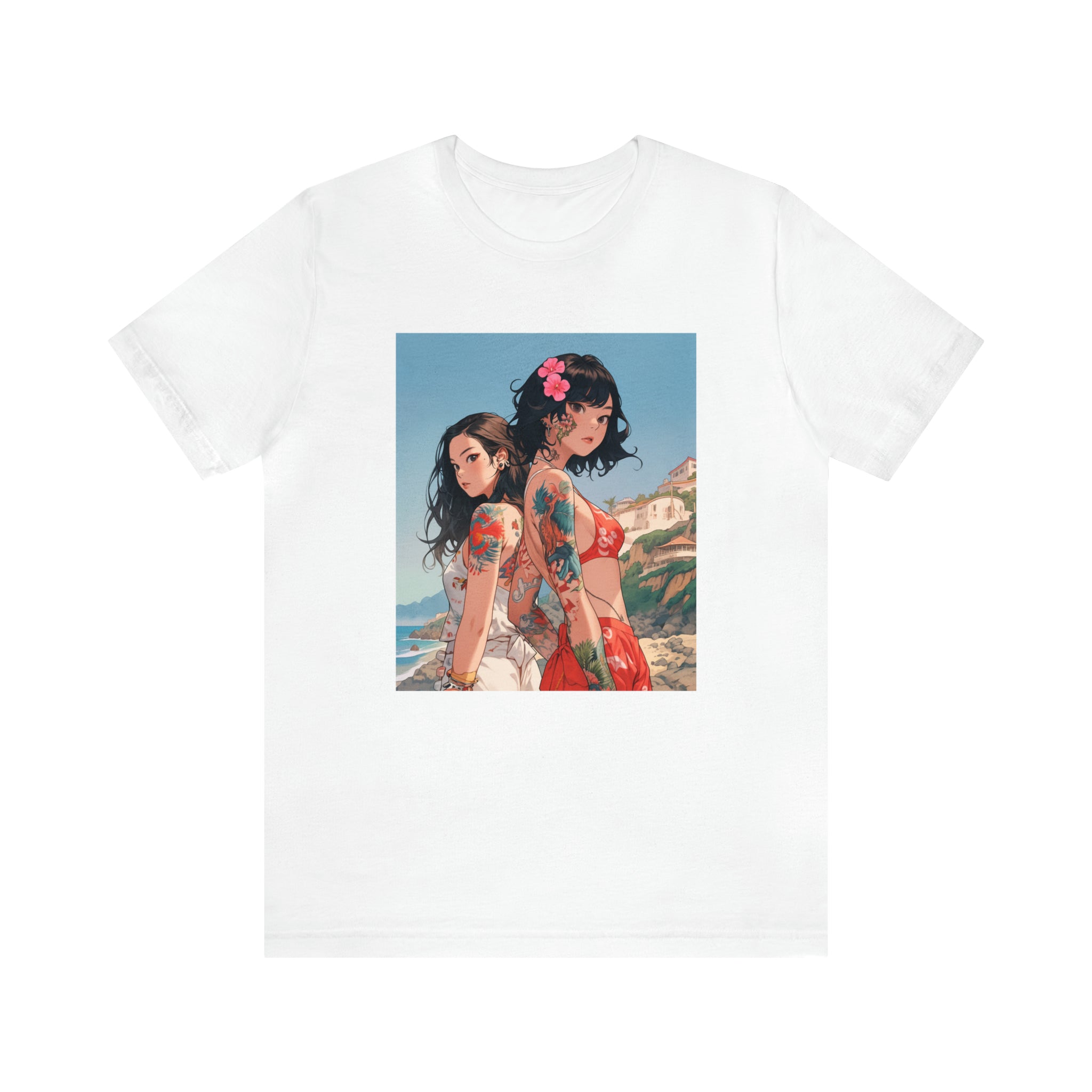 Seoul Beach Vibes Bikini Tattoos Girl Friends Short Sleeve Tee