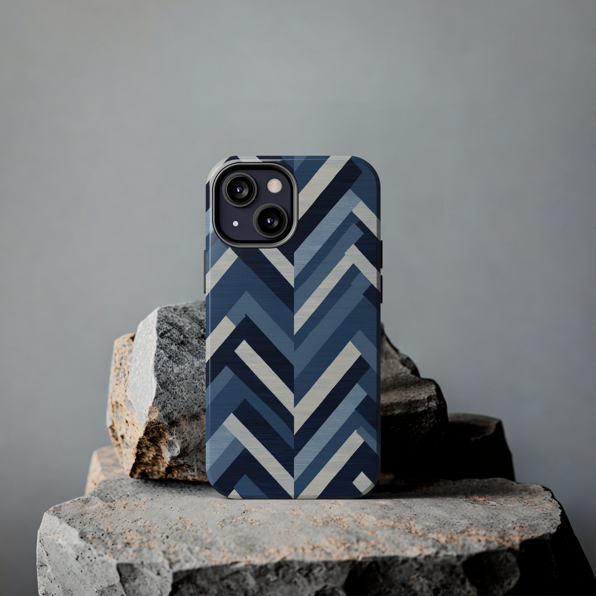 Azure Mosaic: Impact-Resistant iPhone Case