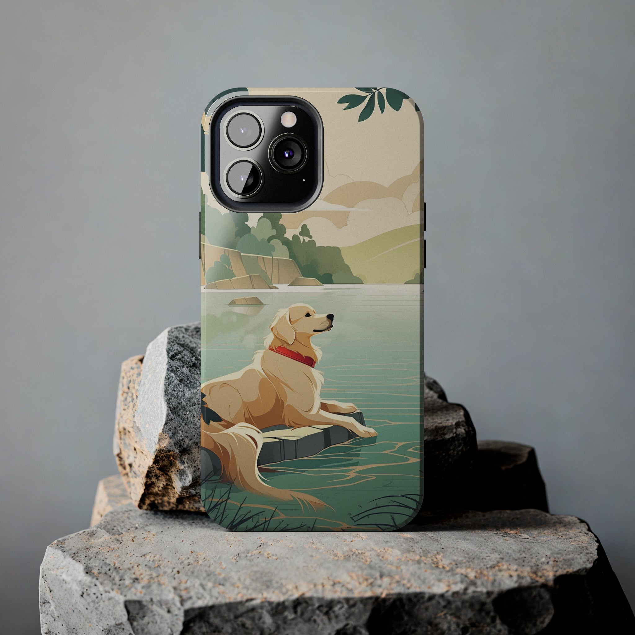 Golden Retriever Love: Impact-Resistant iPhone Case