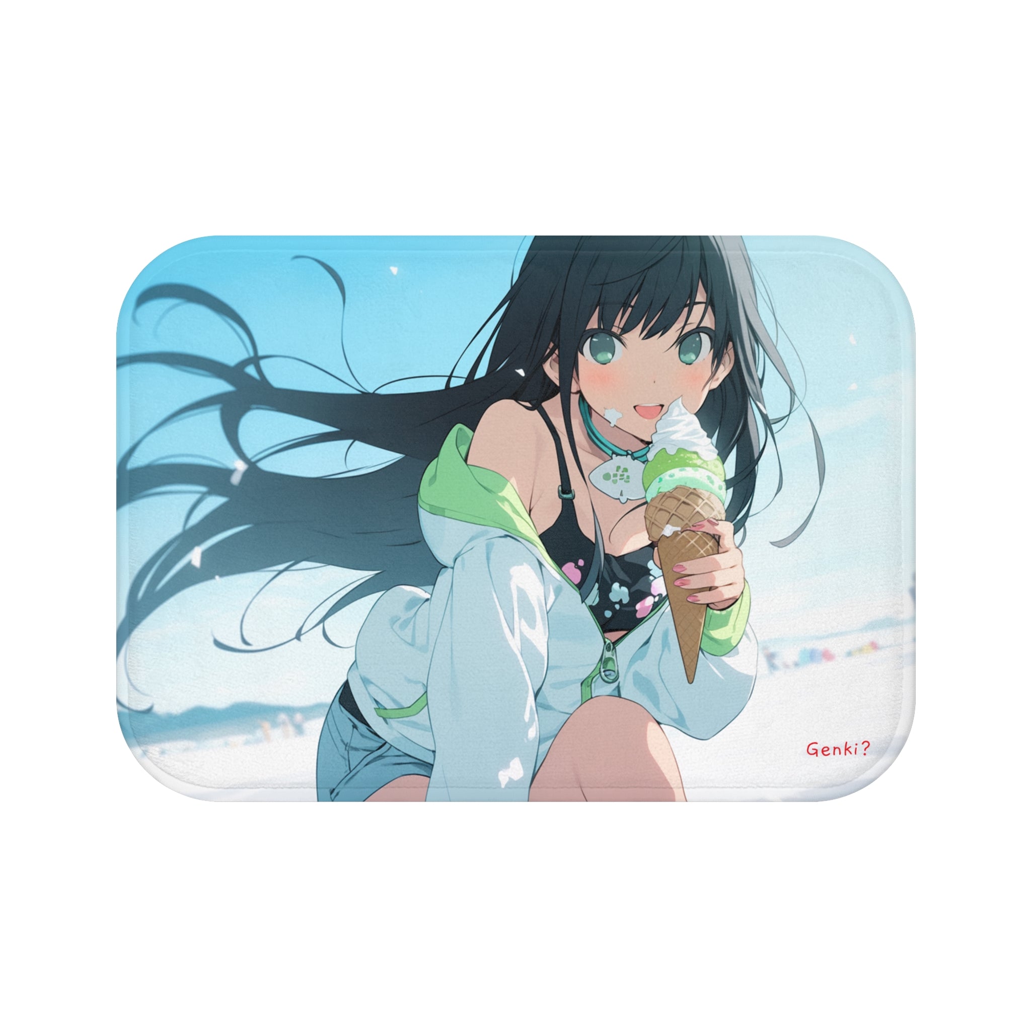 Genki Bath Mat - Cute Ice Cream Japanese Anime