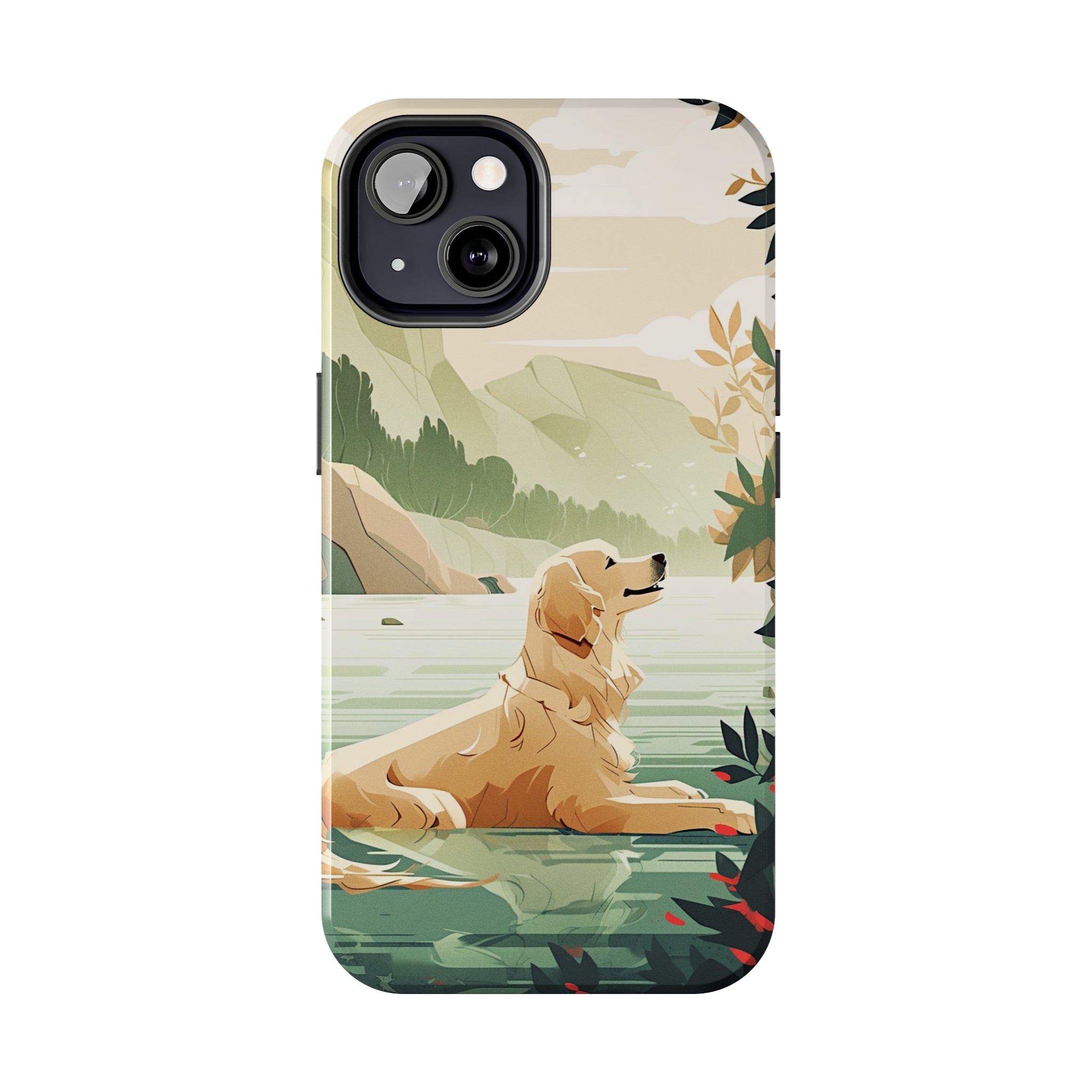 Golden Retriever Love: Impact-Resistant iPhone Case