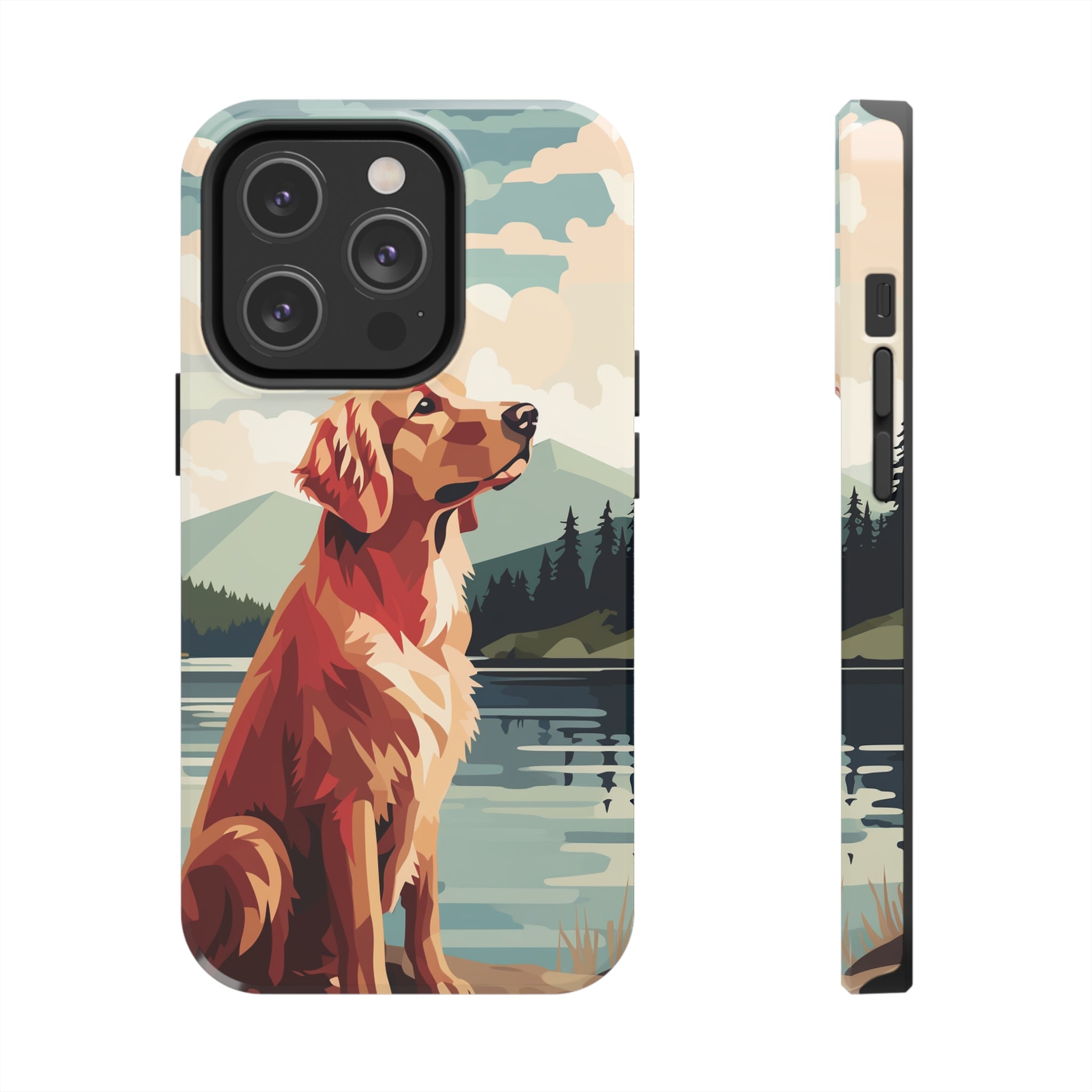 Golden Retriever Love: Impact-Resistant iPhone Case