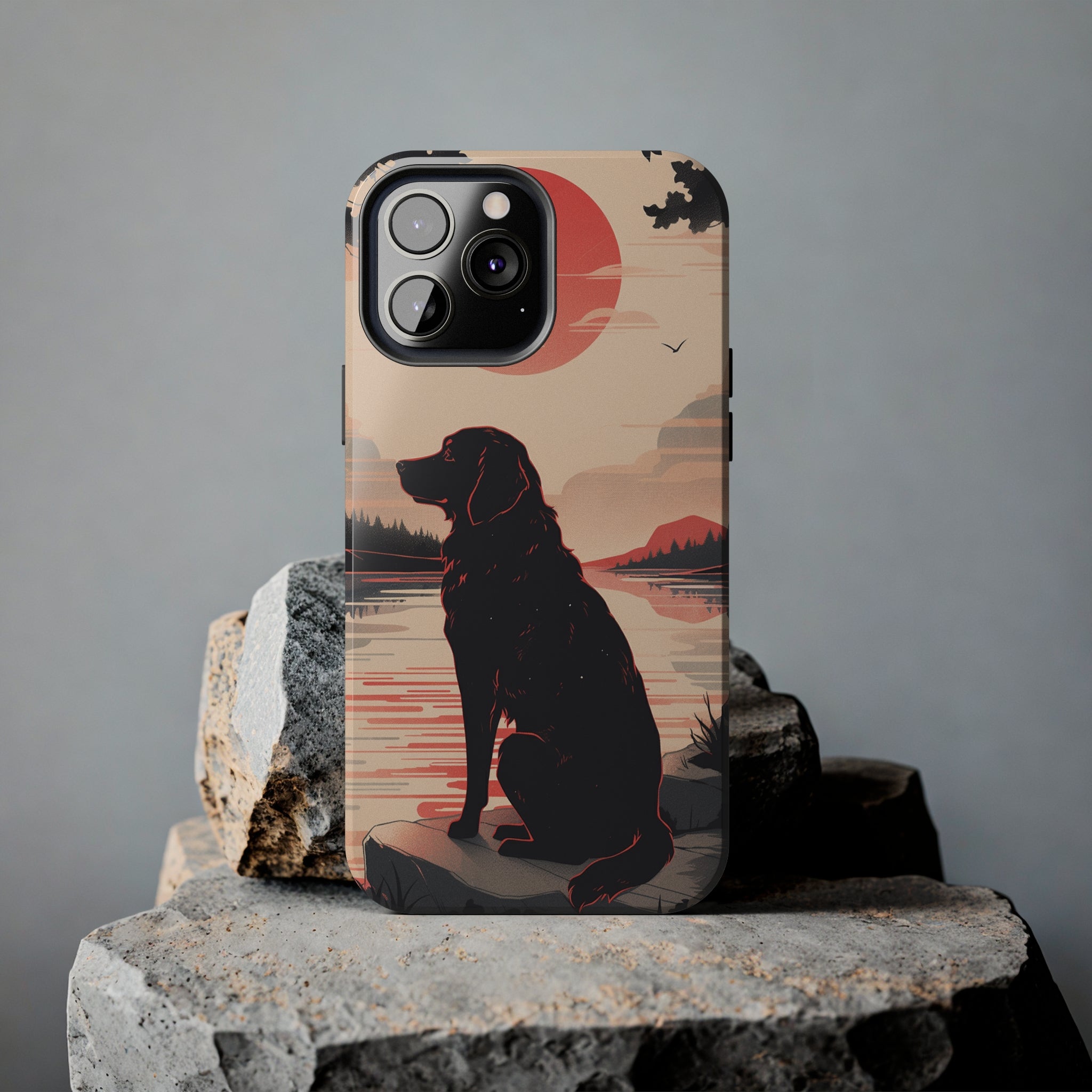 Golden Retriever Love - Dark Mode: Impact-Resistant iPhone Case