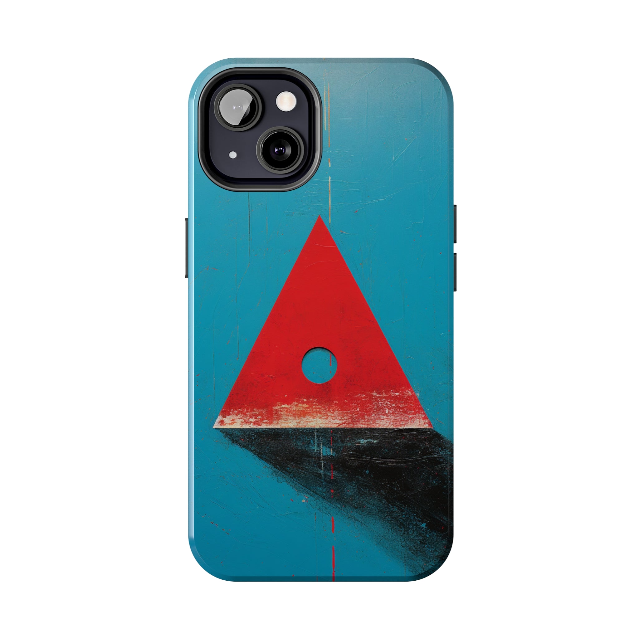 Spooky Red Triangle: Impact-Resistant iPhone Case