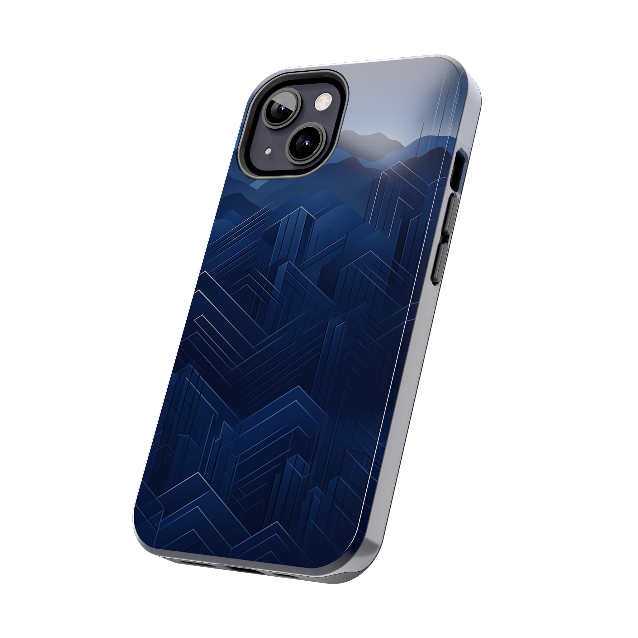 Blue Pixels: Impact-Resistant iPhone Case