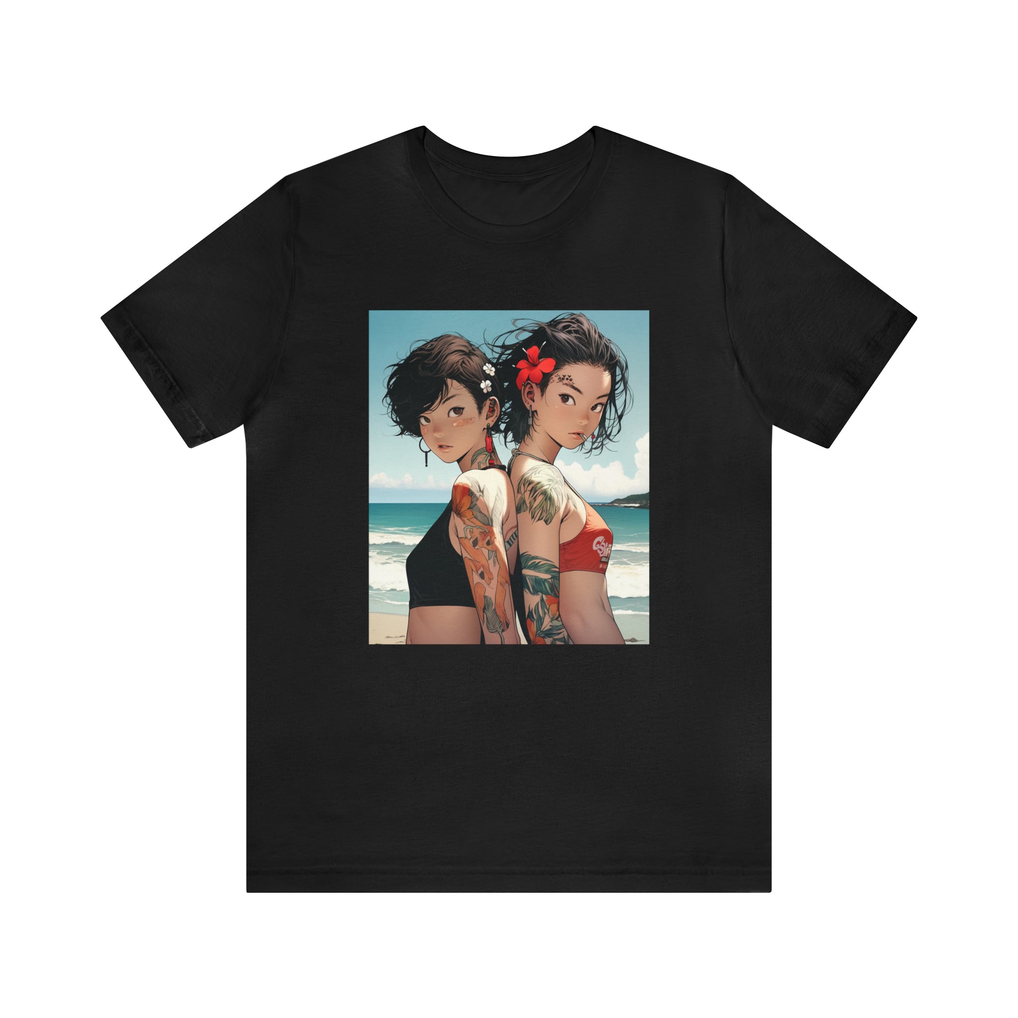 Seoul Beach Vibes Bikini Tattoos Girl Friends Short Sleeve Tee