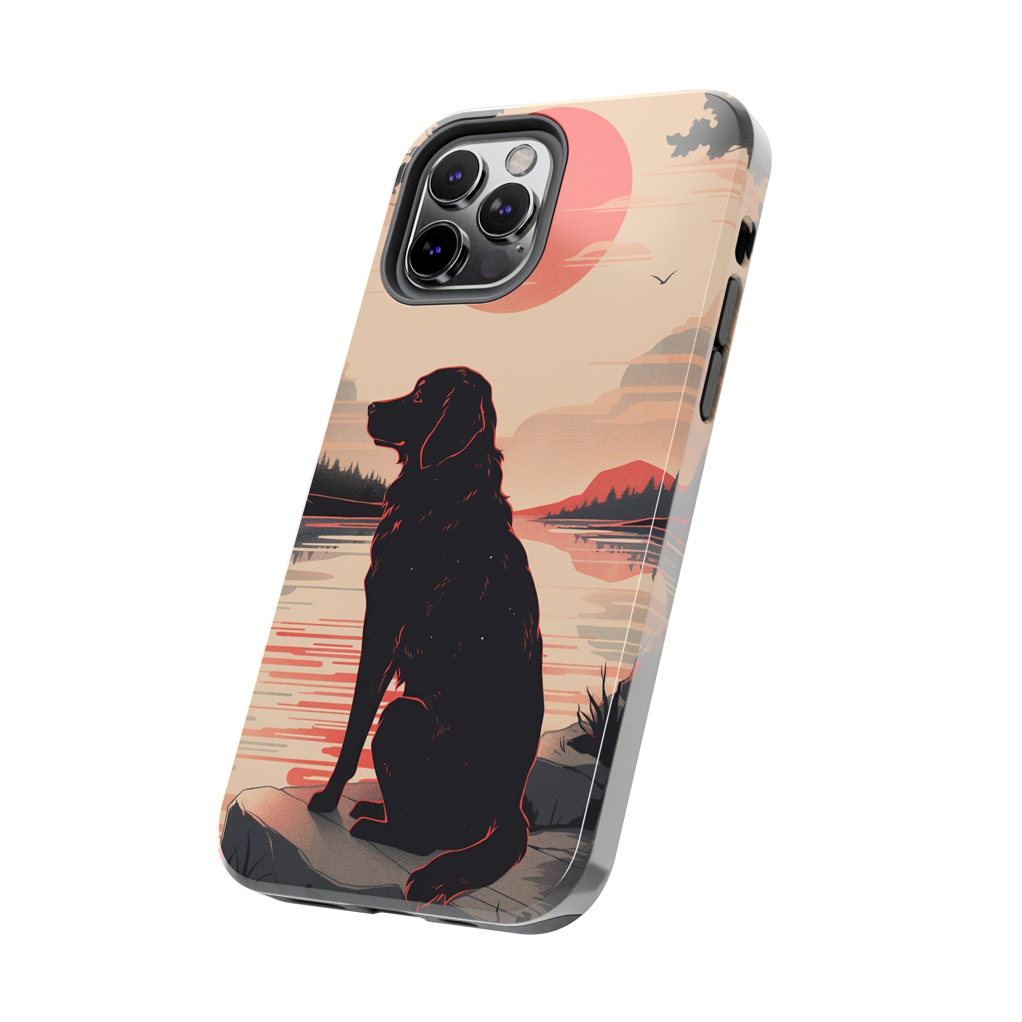 Golden Retriever Love - Dark Mode: Impact-Resistant iPhone Case