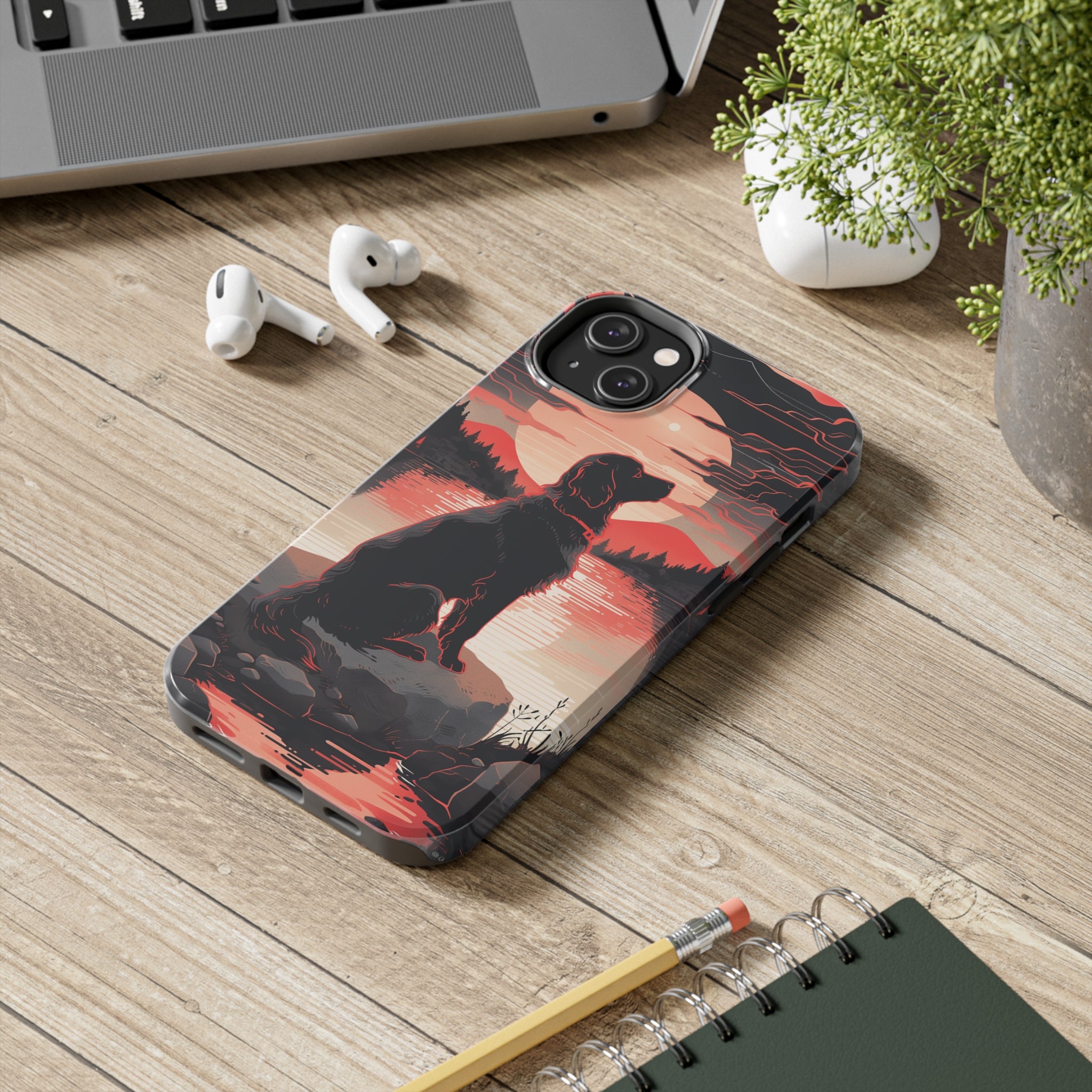 Golden Retriever Love - Dark Mode: Impact-Resistant iPhone Case