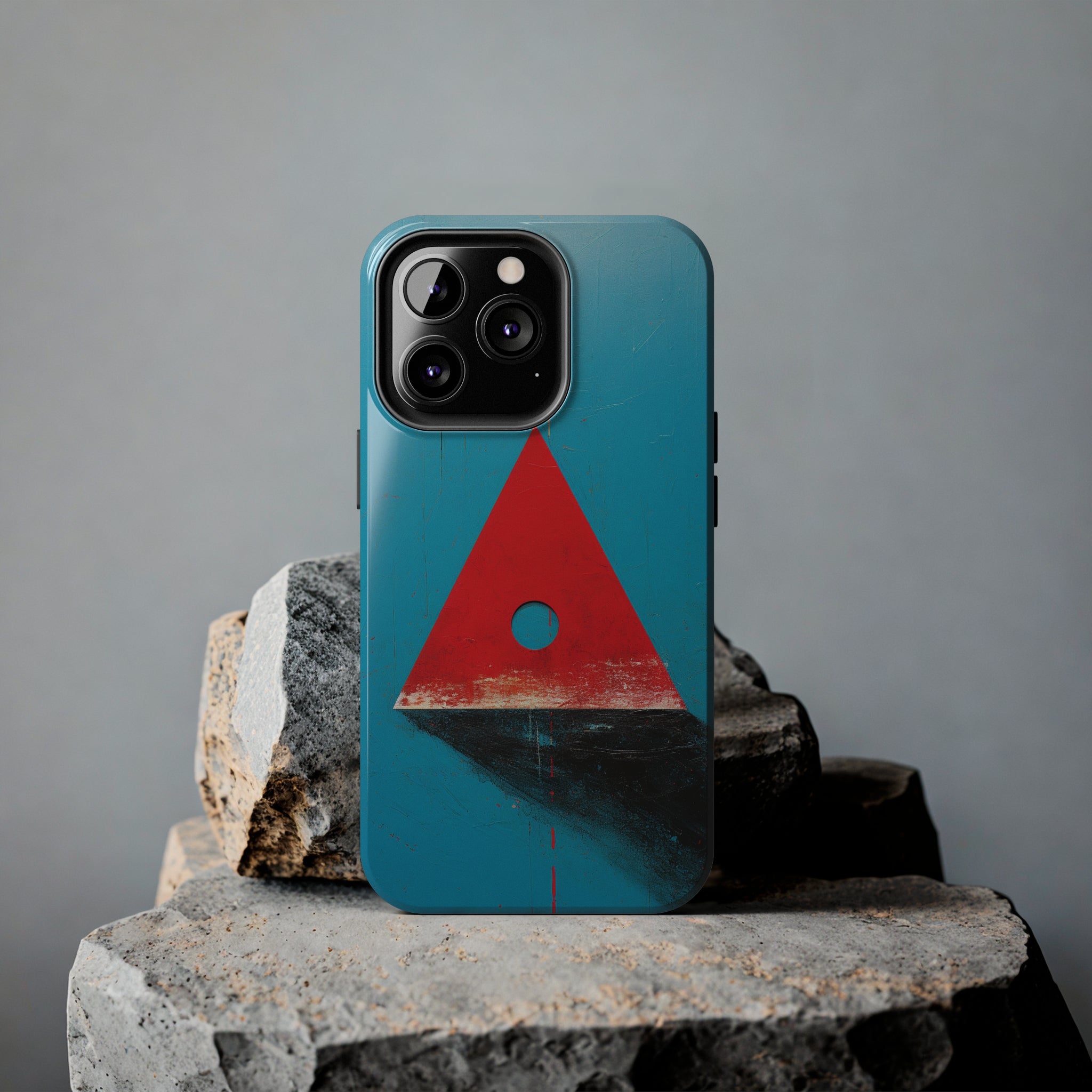 Spooky Red Triangle: Impact-Resistant iPhone Case