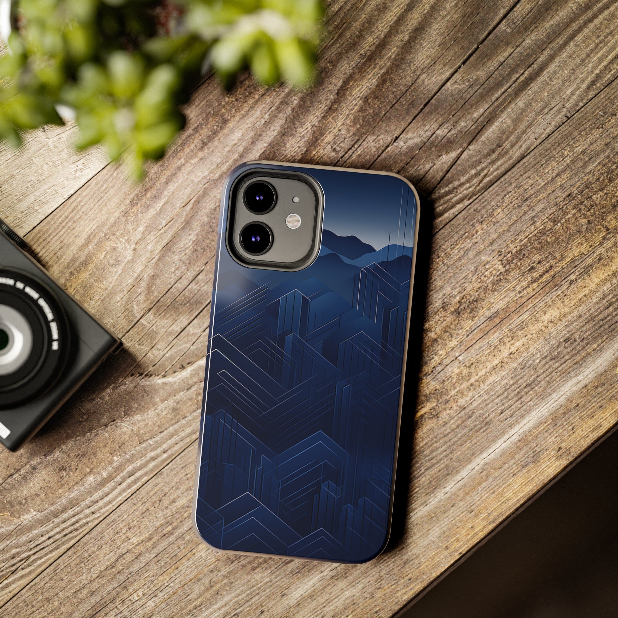 Blue Pixels: Impact-Resistant iPhone Case