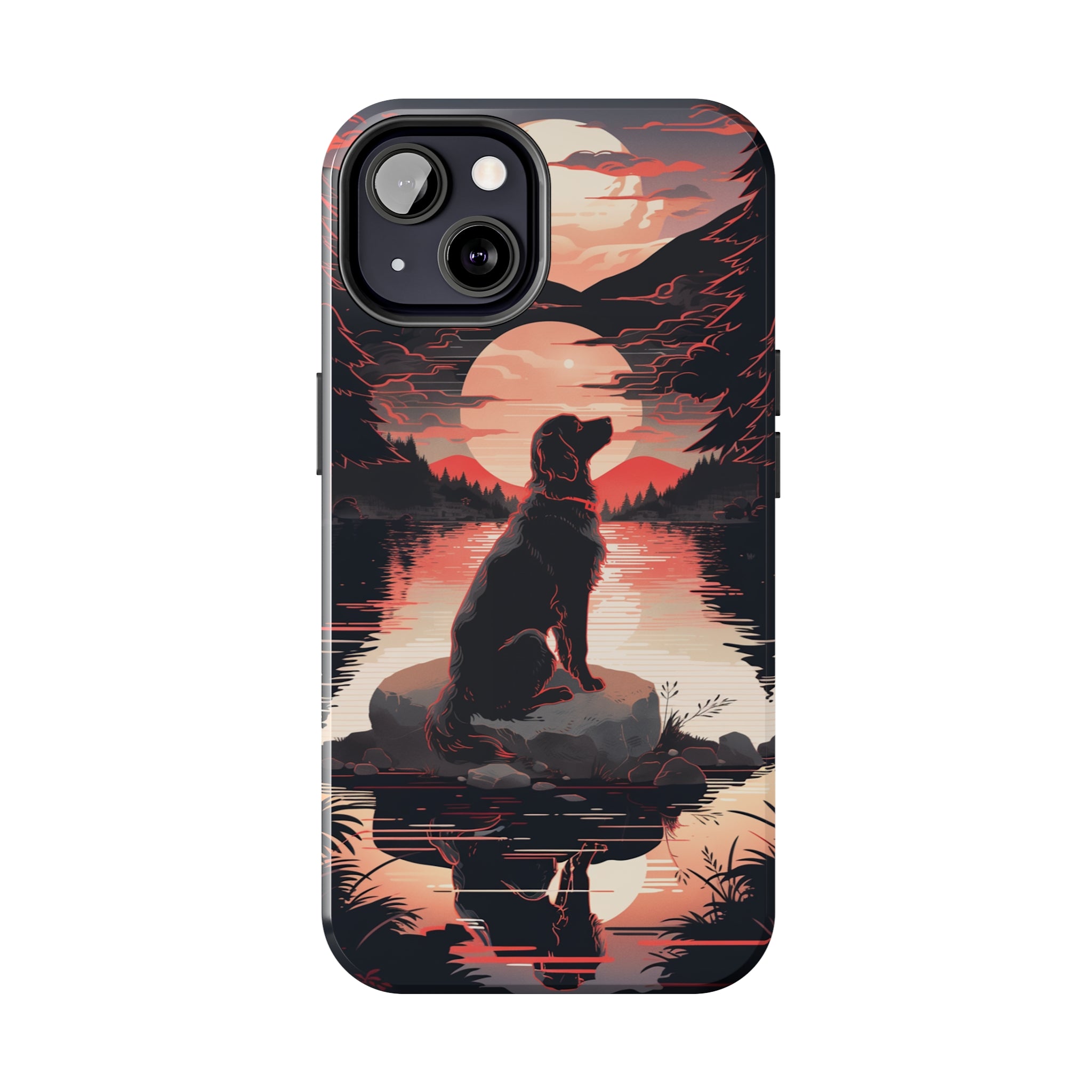 Golden Retriever Love - Dark Mode: Impact-Resistant iPhone Case