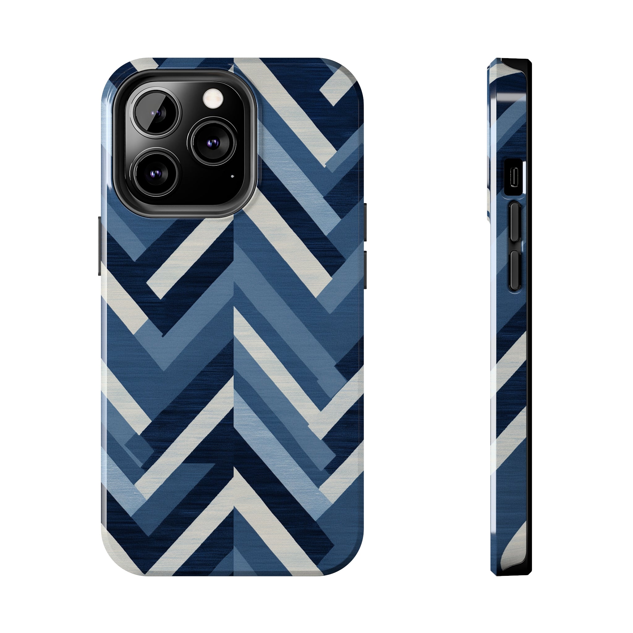 Azure Mosaic: Impact-Resistant iPhone Case