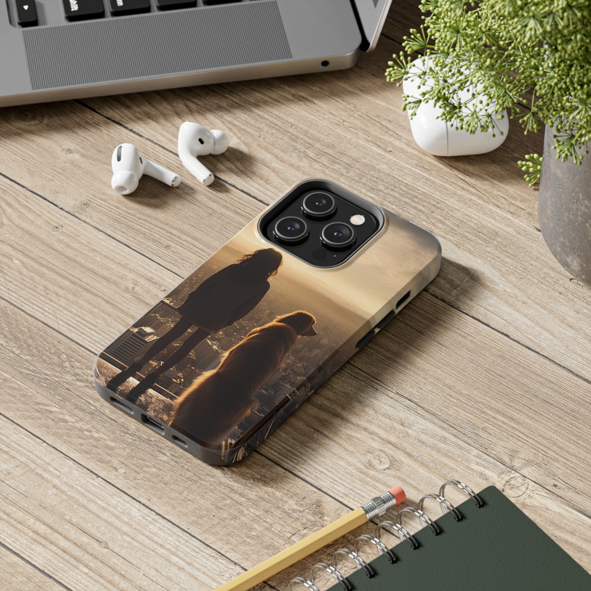 Golden Retriever Bond: Impact-Resistant iPhone Case