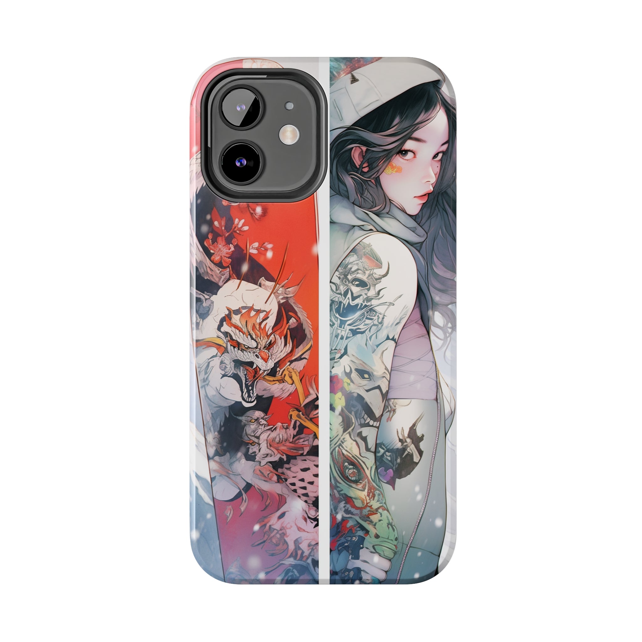 Snowboarding Girl's Odyssey: Impact-Resistant iPhone Case