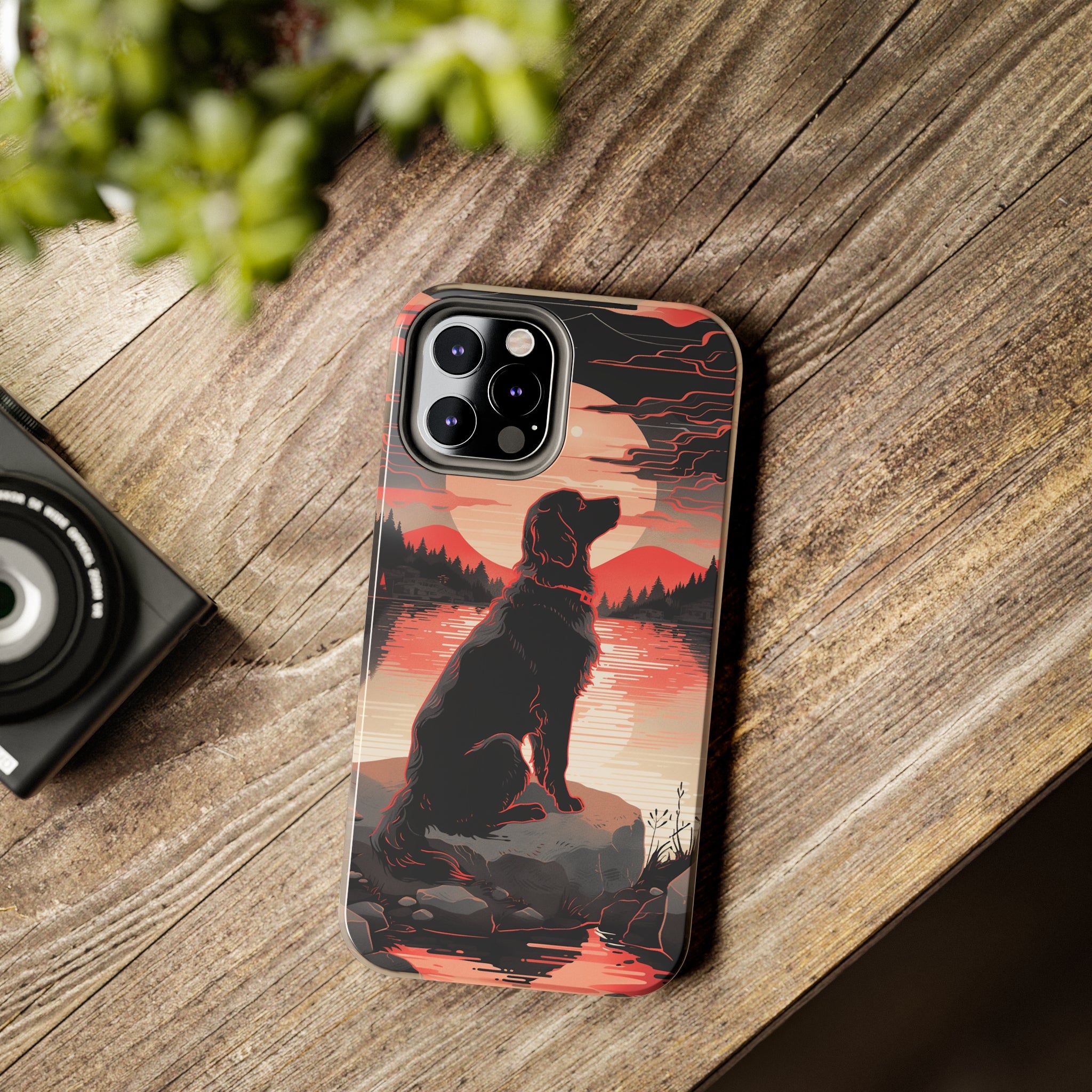 Golden Retriever Love - Dark Mode: Impact-Resistant iPhone Case