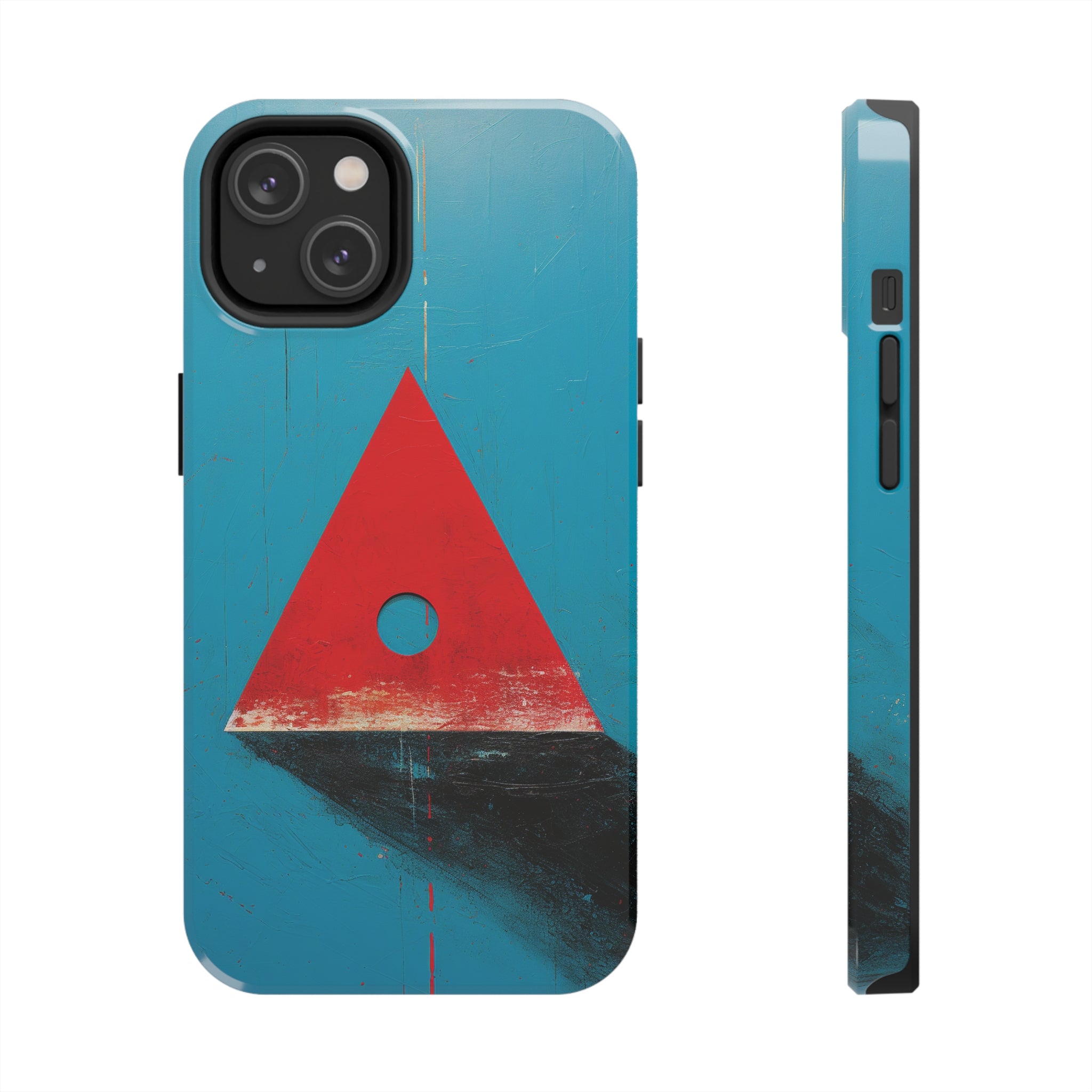 Spooky Red Triangle: Impact-Resistant iPhone Case