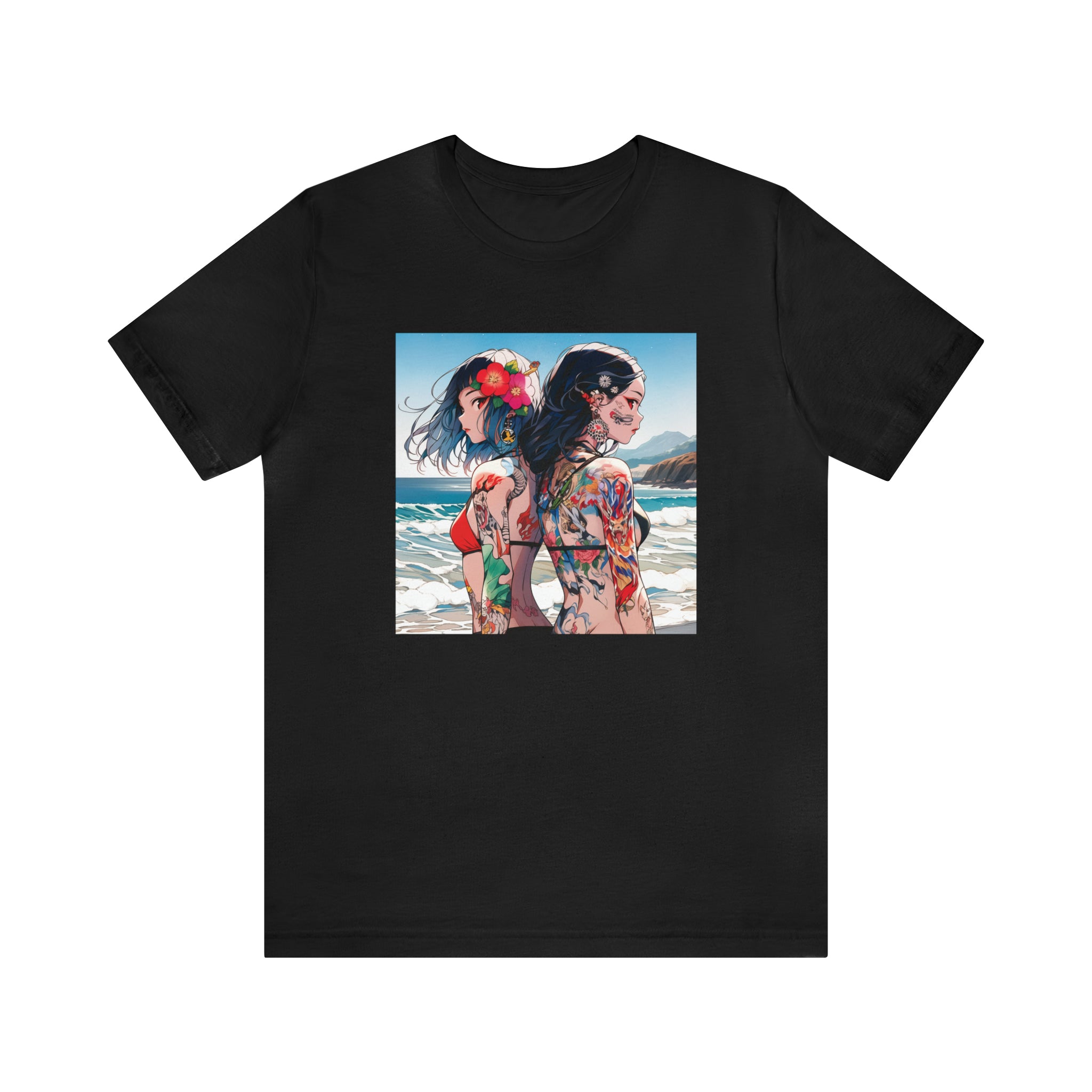 Seoul Beach Vibes Bikini Tattoos Girl Friends Short Sleeve Tee