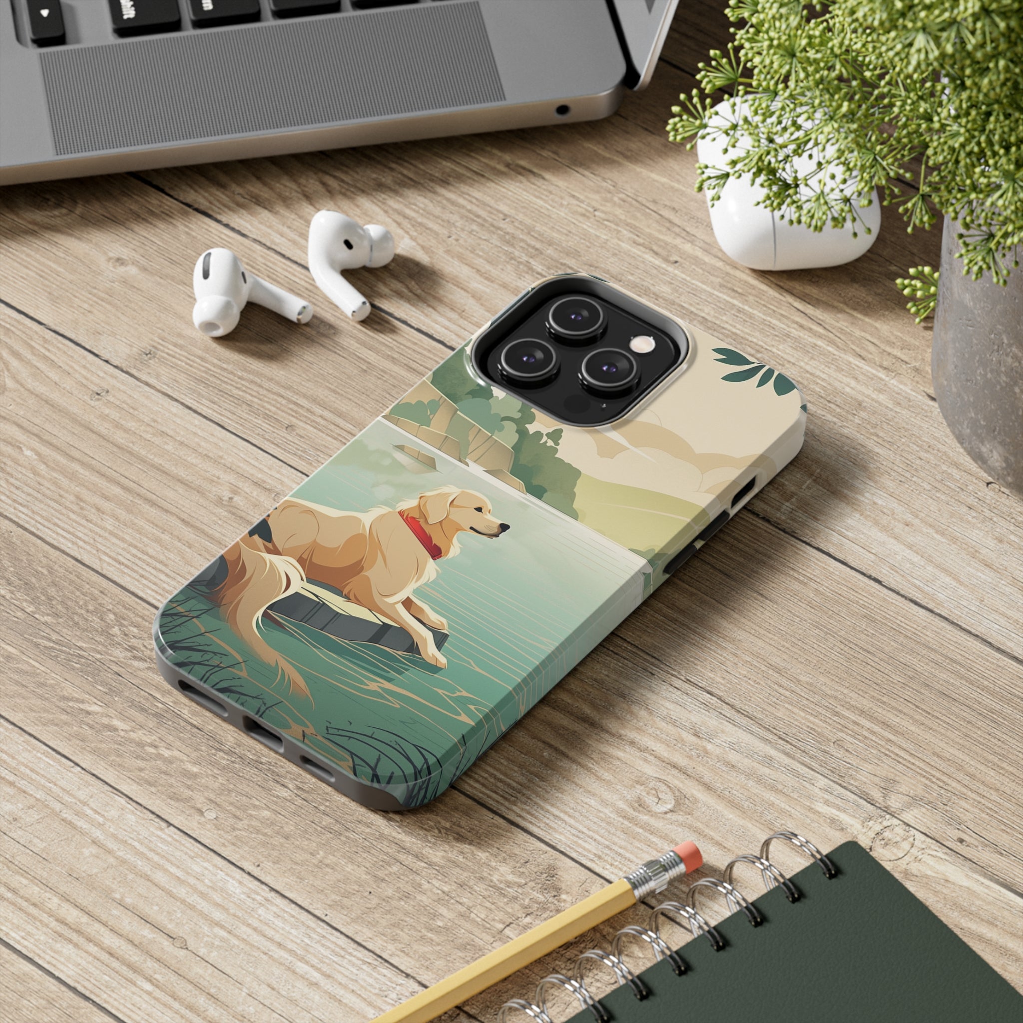 Golden Retriever Love: Impact-Resistant iPhone Case