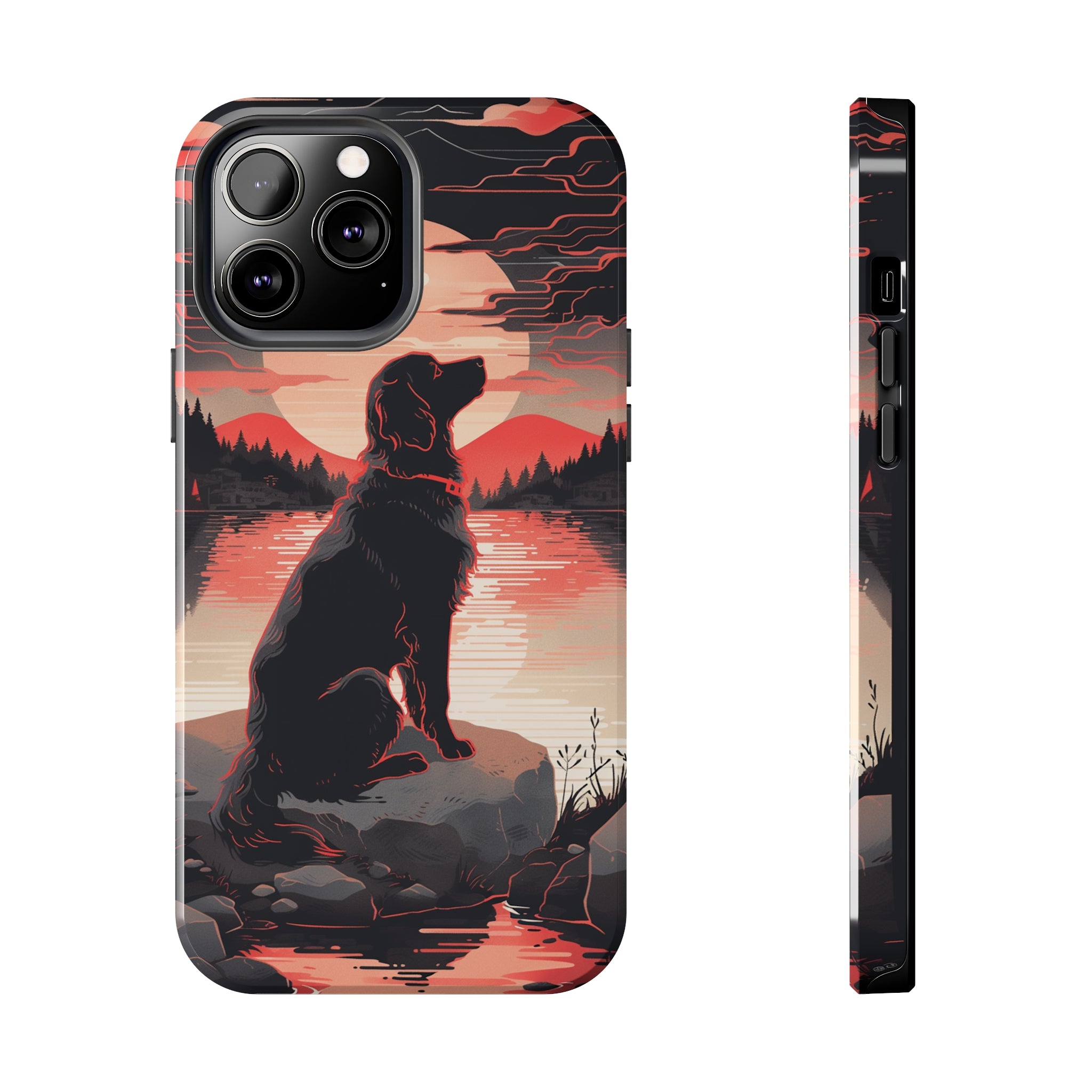 Golden Retriever Love - Dark Mode: Impact-Resistant iPhone Case