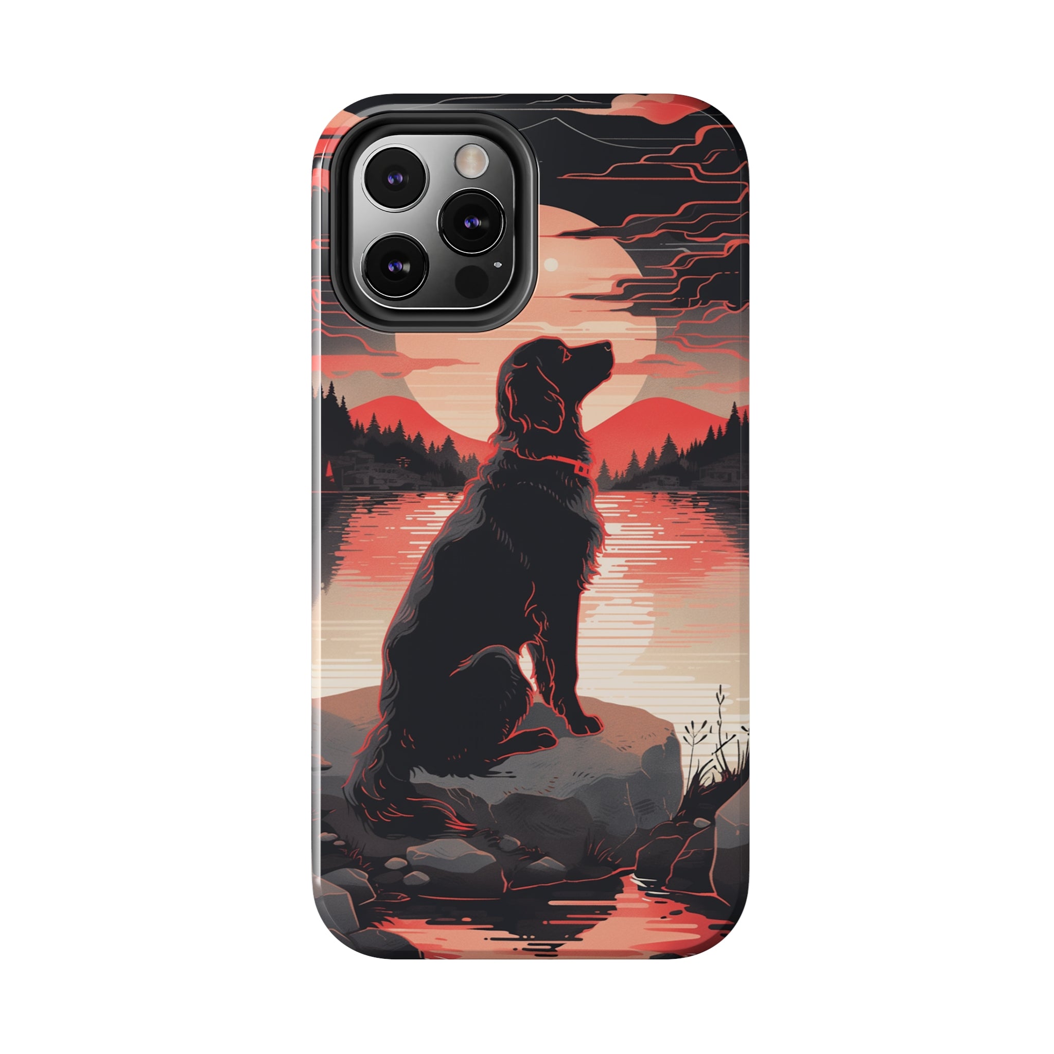 Golden Retriever Love - Dark Mode: Impact-Resistant iPhone Case