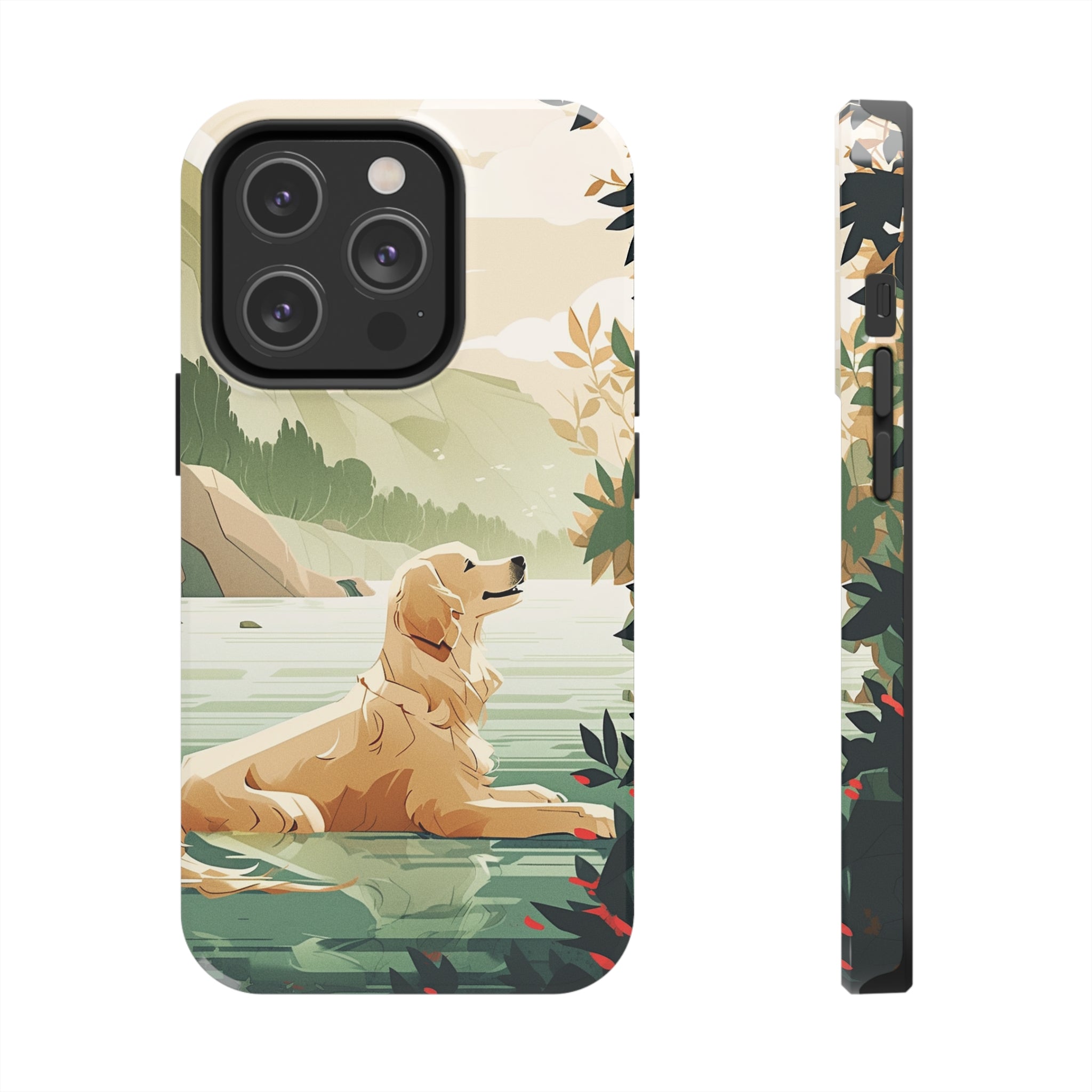 Golden Retriever Love: Impact-Resistant iPhone Case