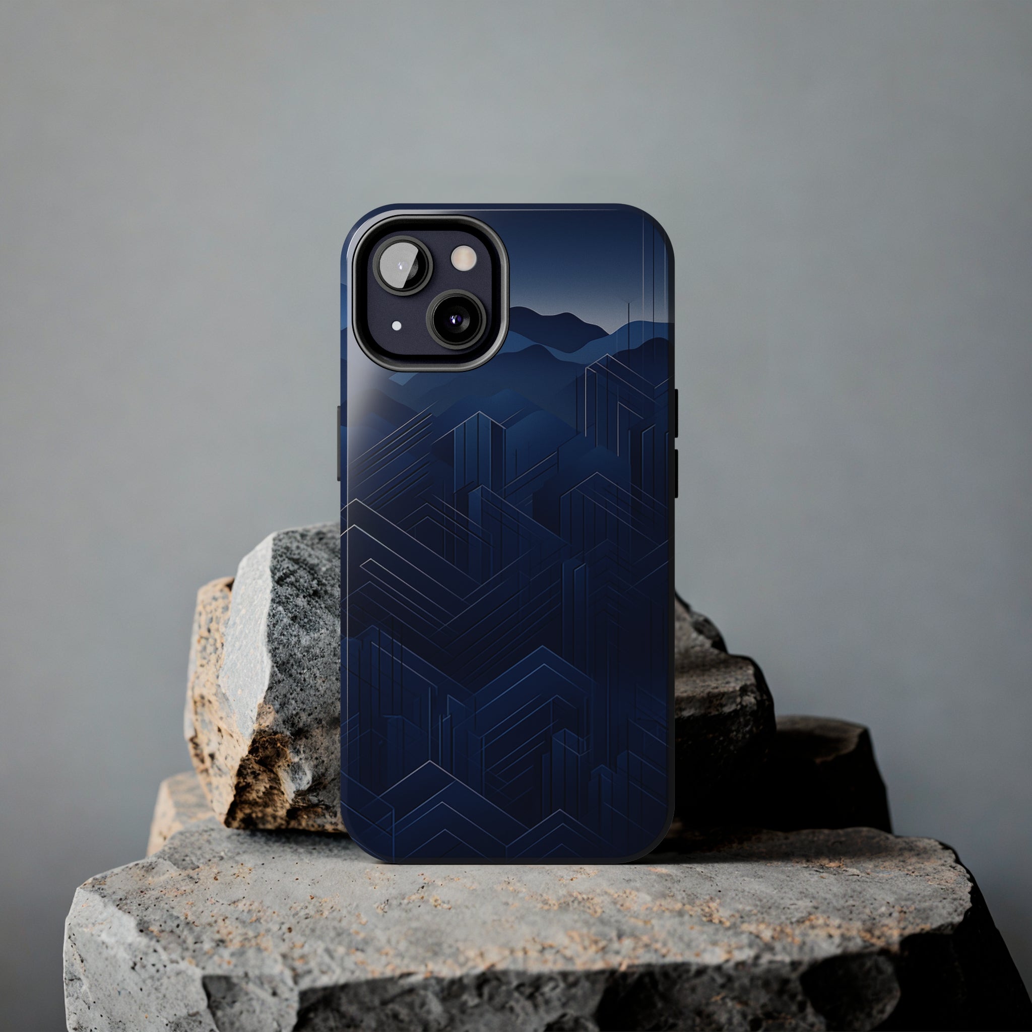 Blue Pixels: Impact-Resistant iPhone Case