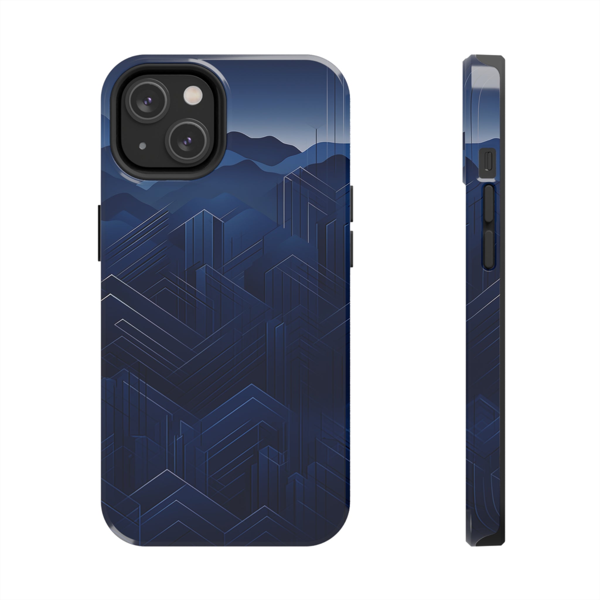 Blue Pixels: Impact-Resistant iPhone Case