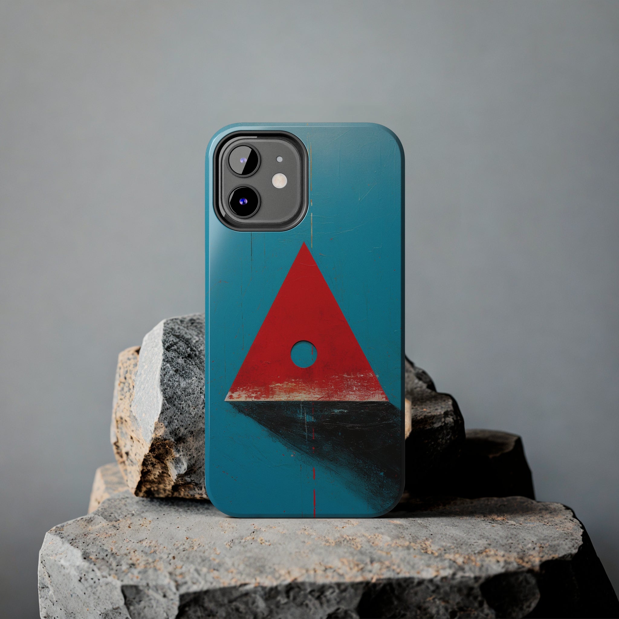 Spooky Red Triangle: Impact-Resistant iPhone Case