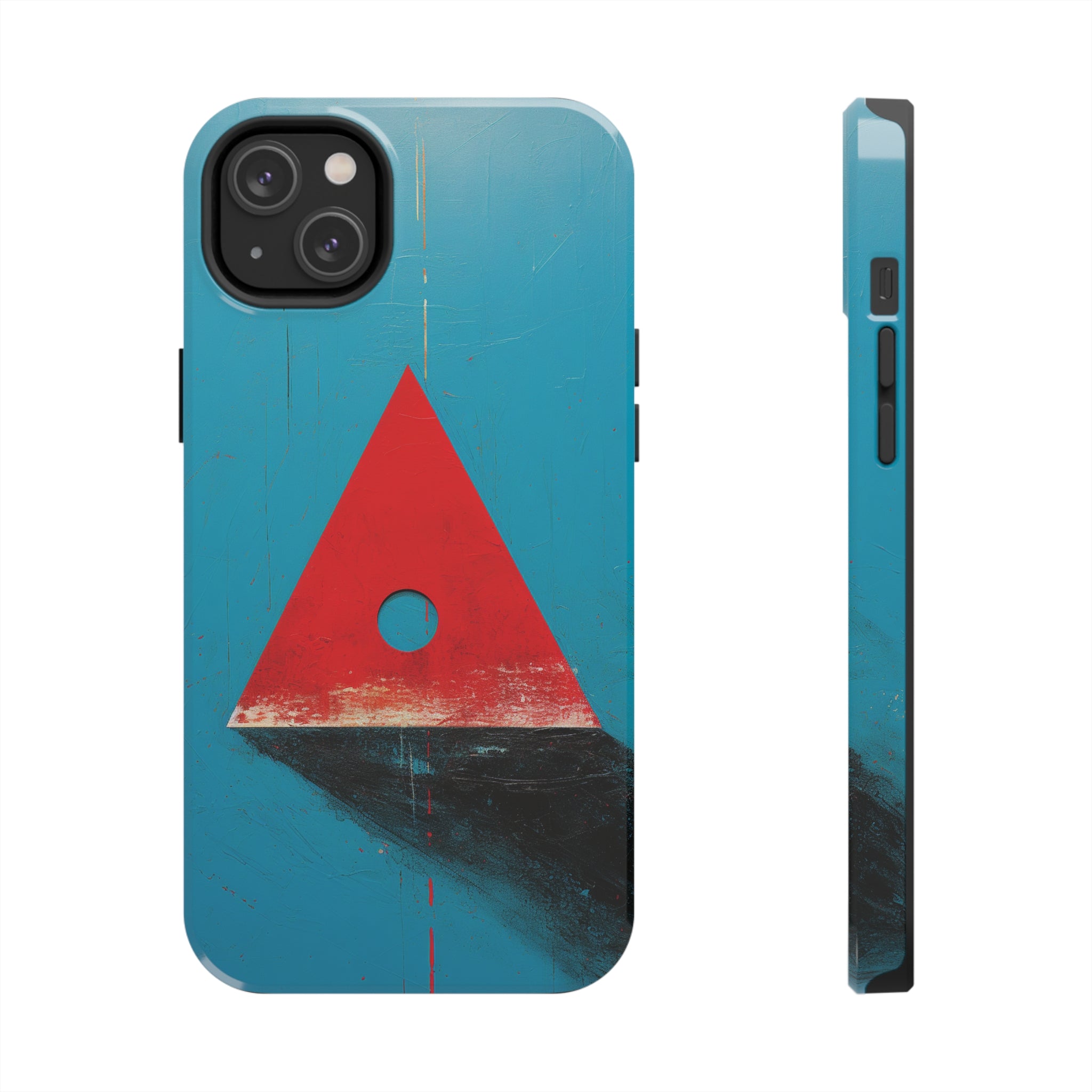 Spooky Red Triangle: Impact-Resistant iPhone Case