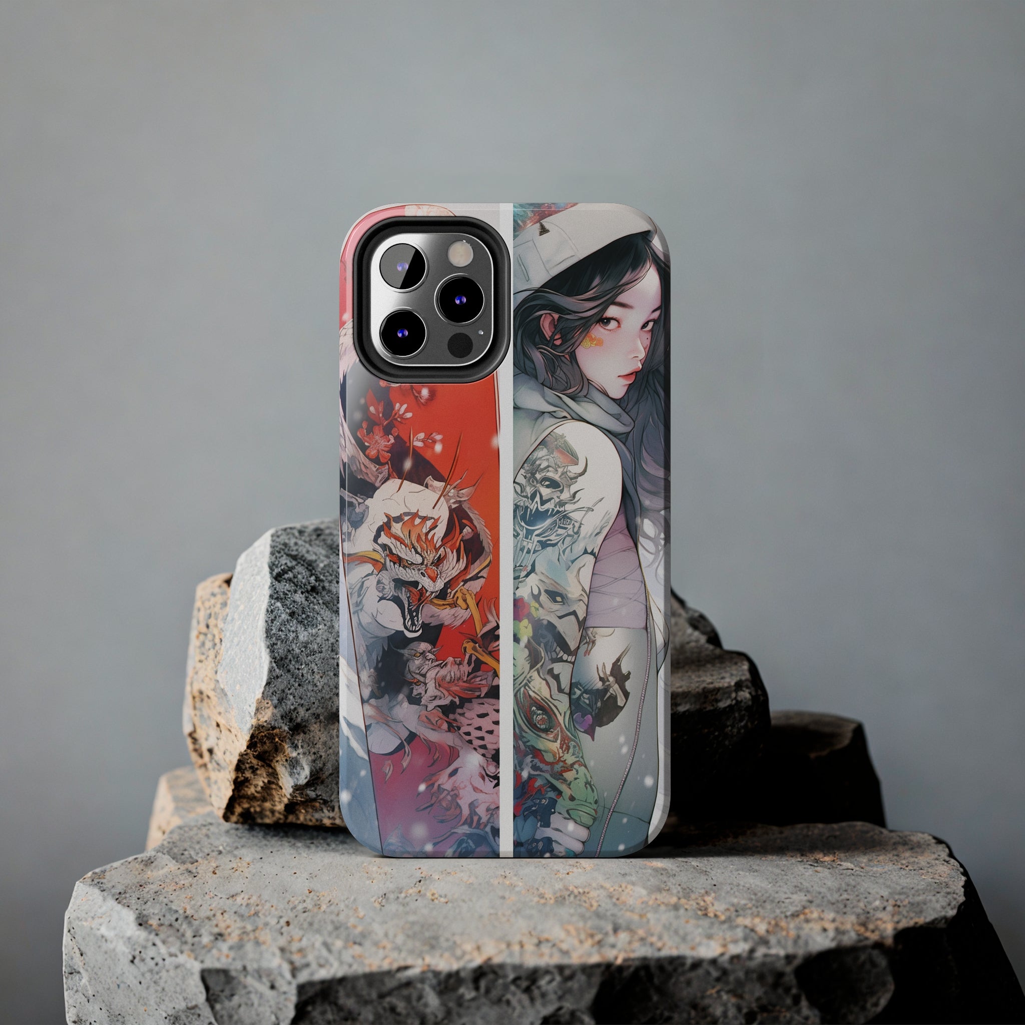 Snowboarding Girl's Odyssey: Impact-Resistant iPhone Case