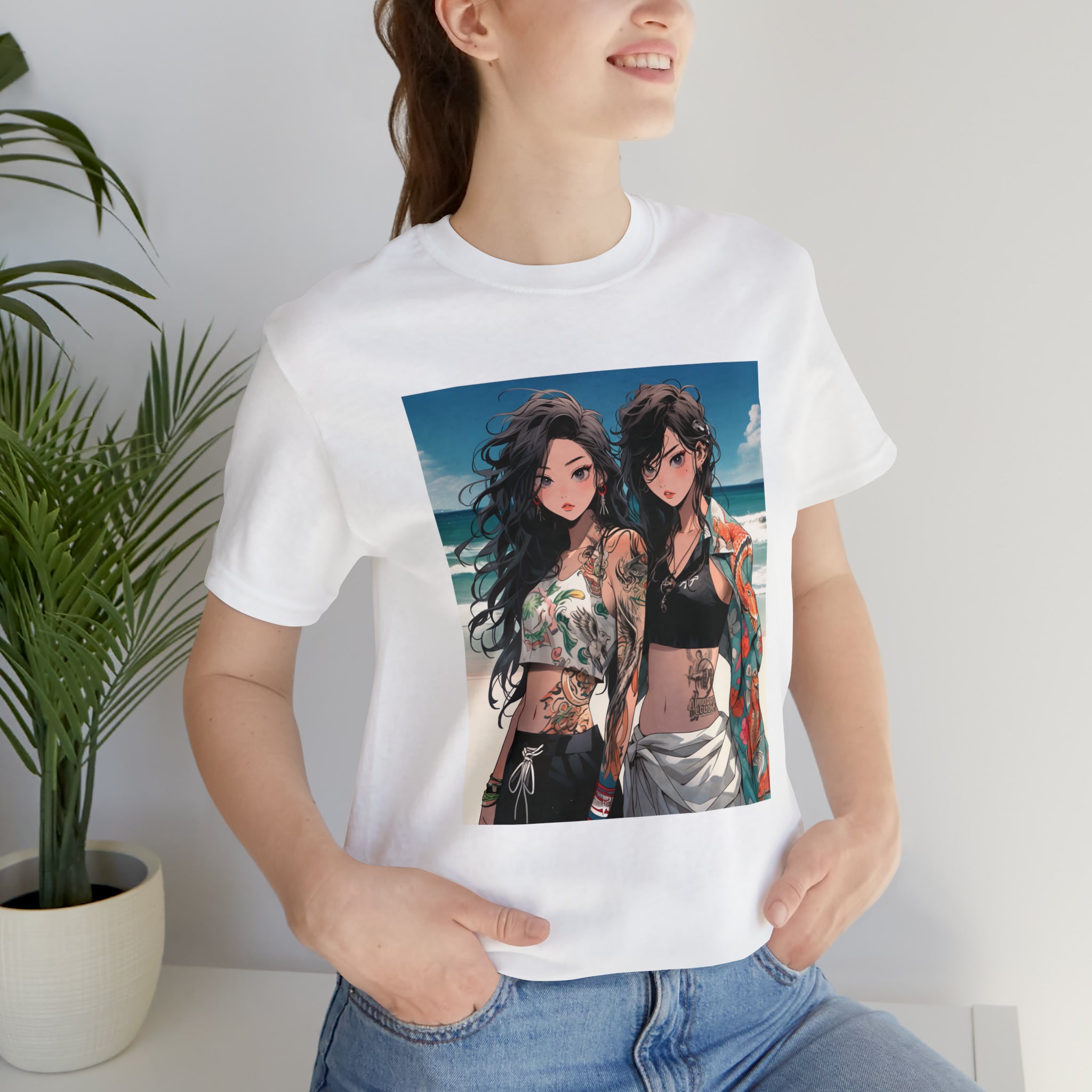 Seoul Beach Vibes Bikini Tattoos Girl Friends Short Sleeve Tee