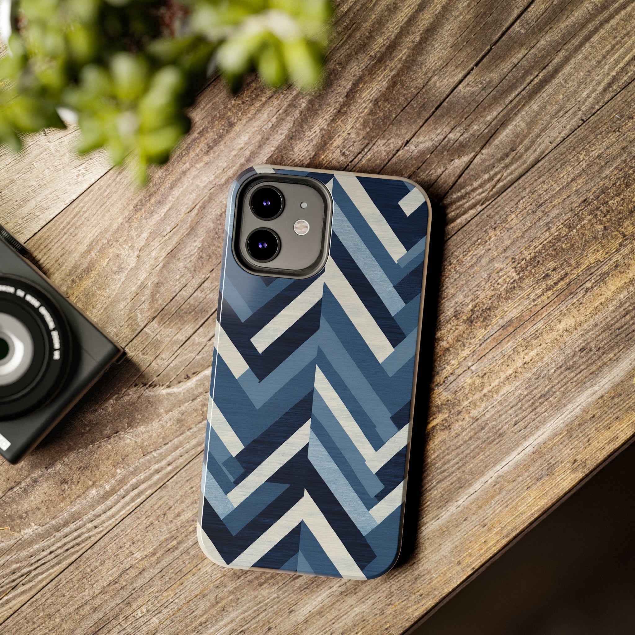 Azure Mosaic: Impact-Resistant iPhone Case