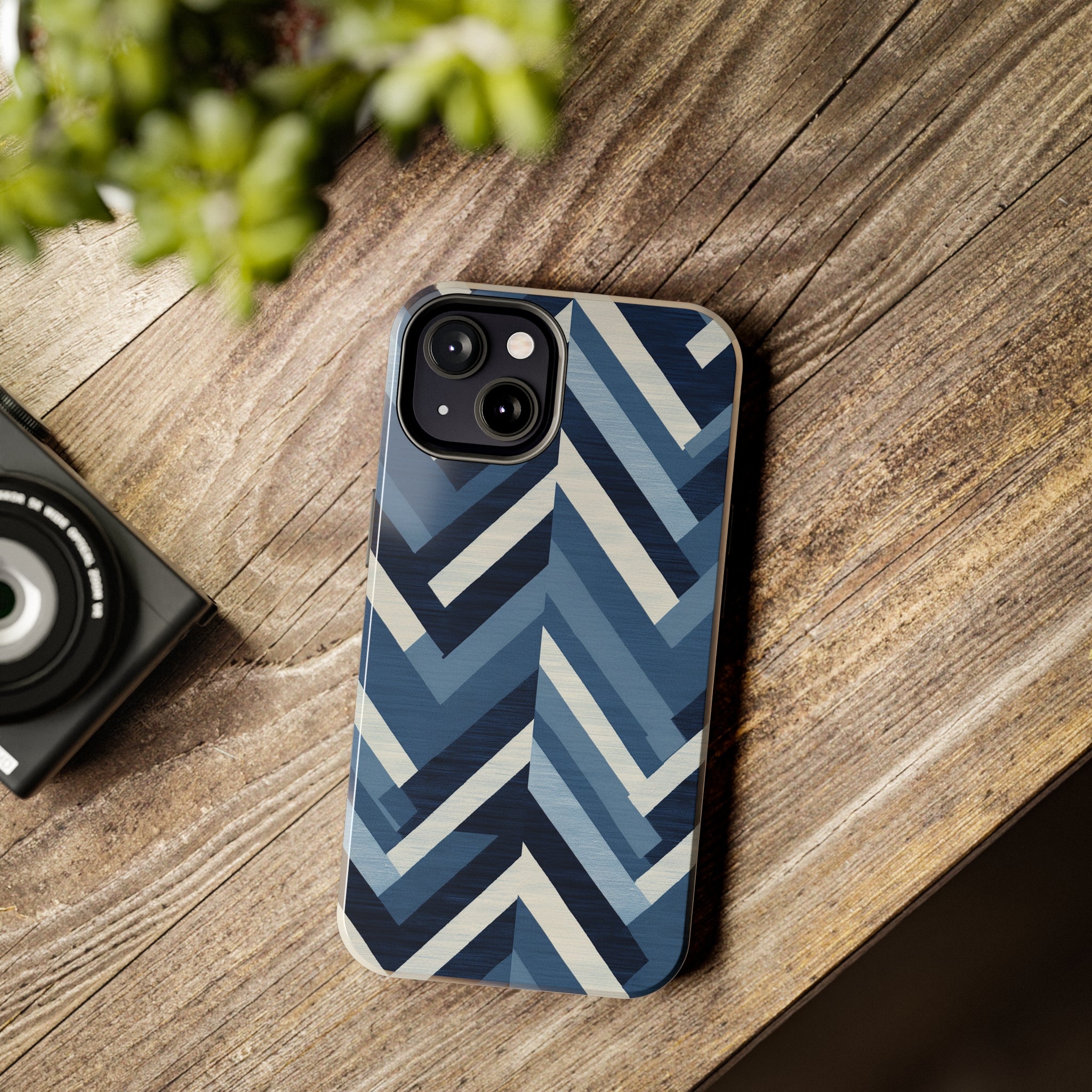 Azure Mosaic: Impact-Resistant iPhone Case