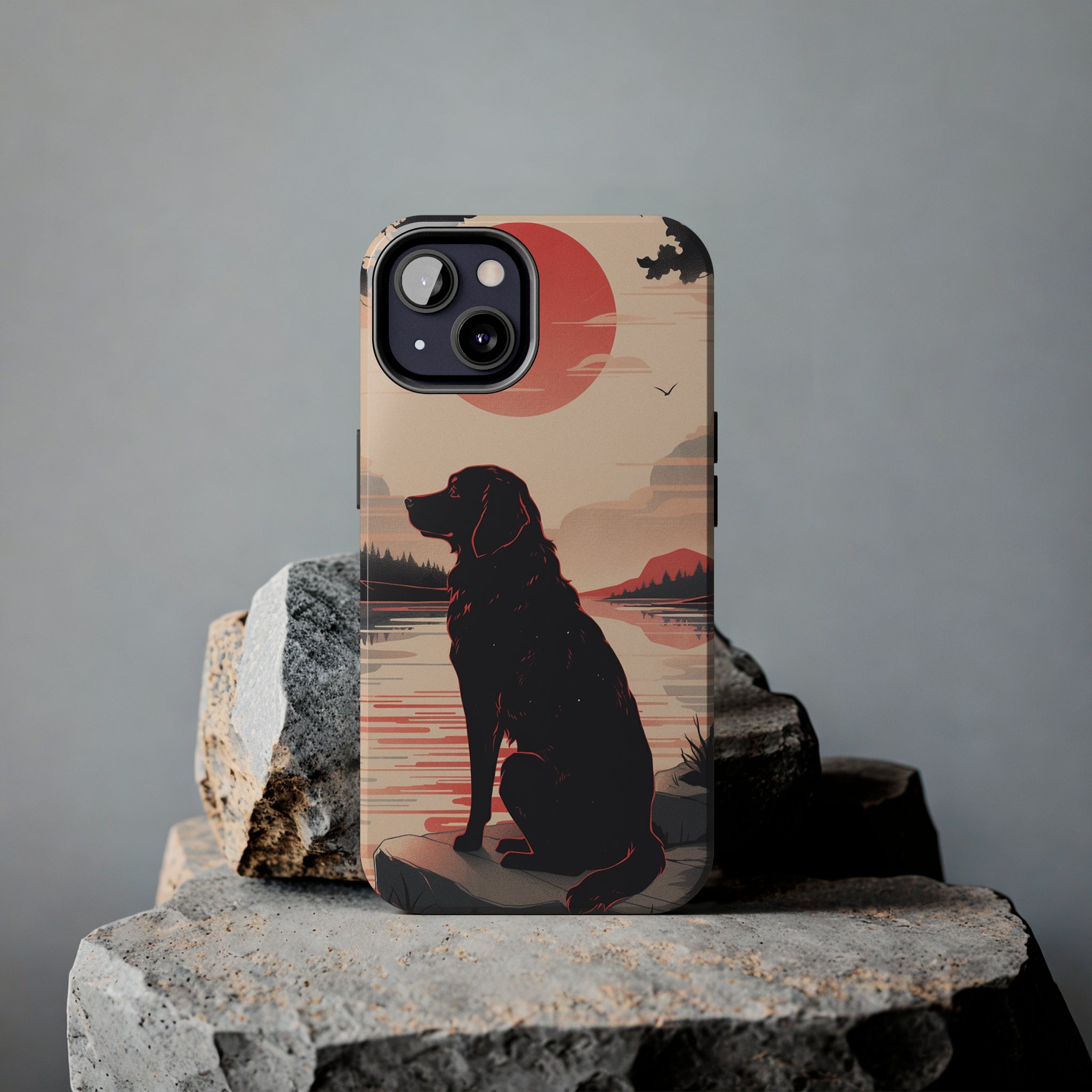 Golden Retriever Love - Dark Mode: Impact-Resistant iPhone Case