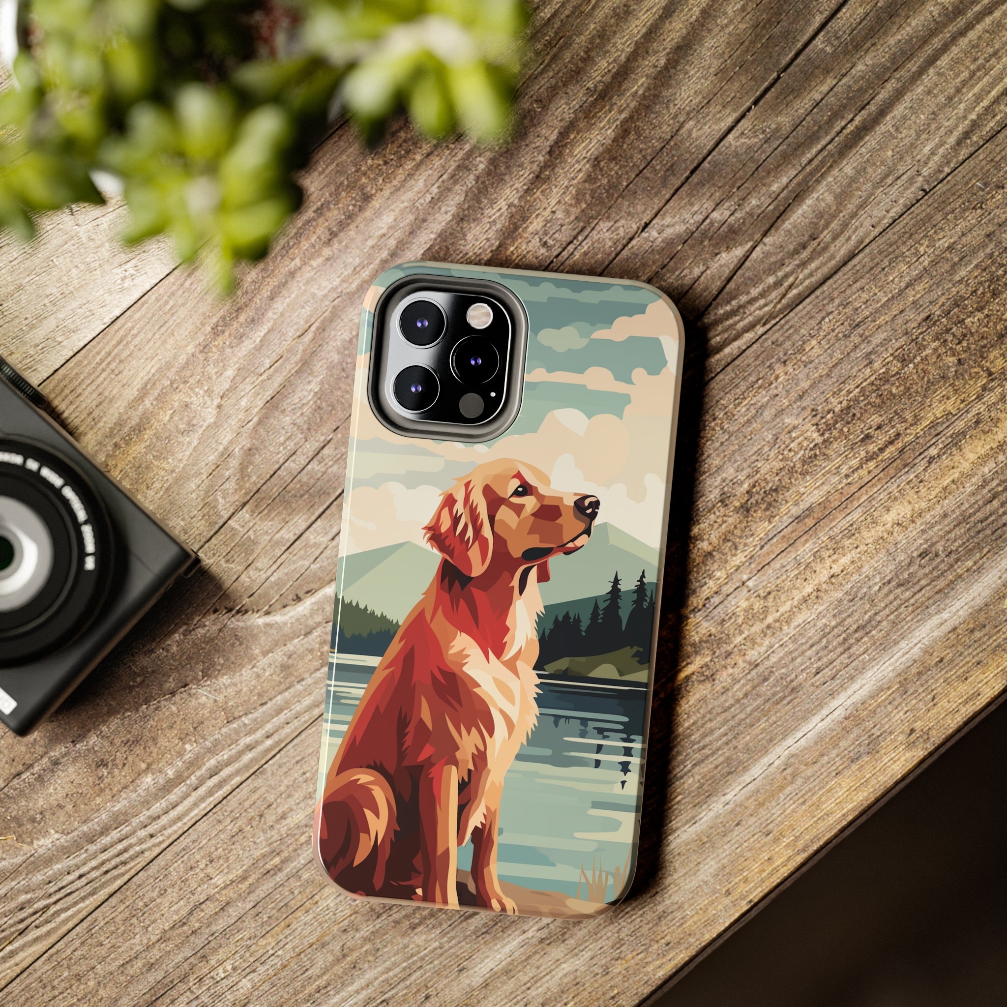 Golden Retriever Love: Impact-Resistant iPhone Case