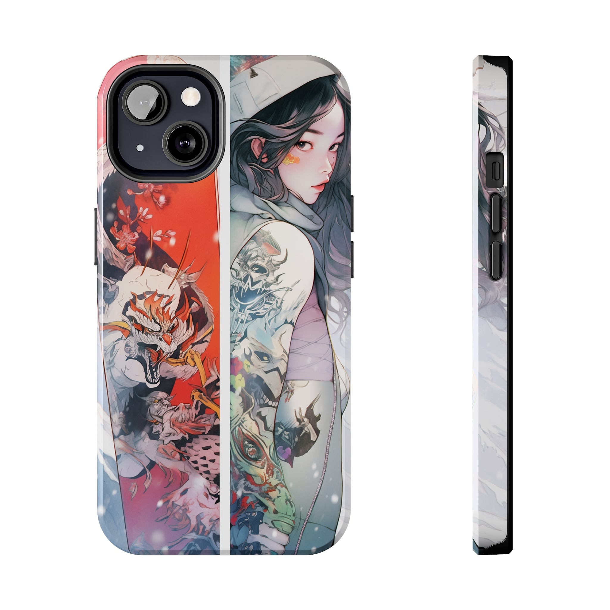 Snowboarding Girl's Odyssey: Impact-Resistant iPhone Case