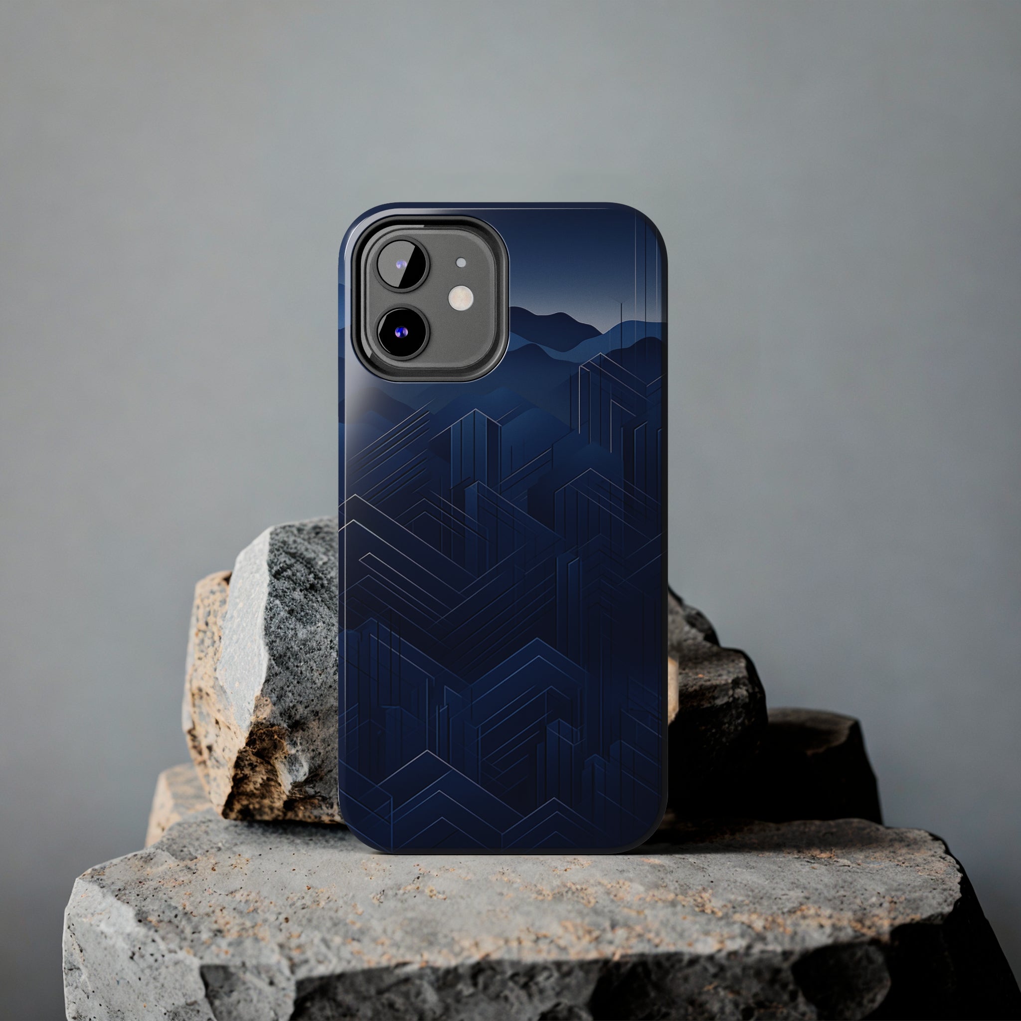 Blue Pixels: Impact-Resistant iPhone Case