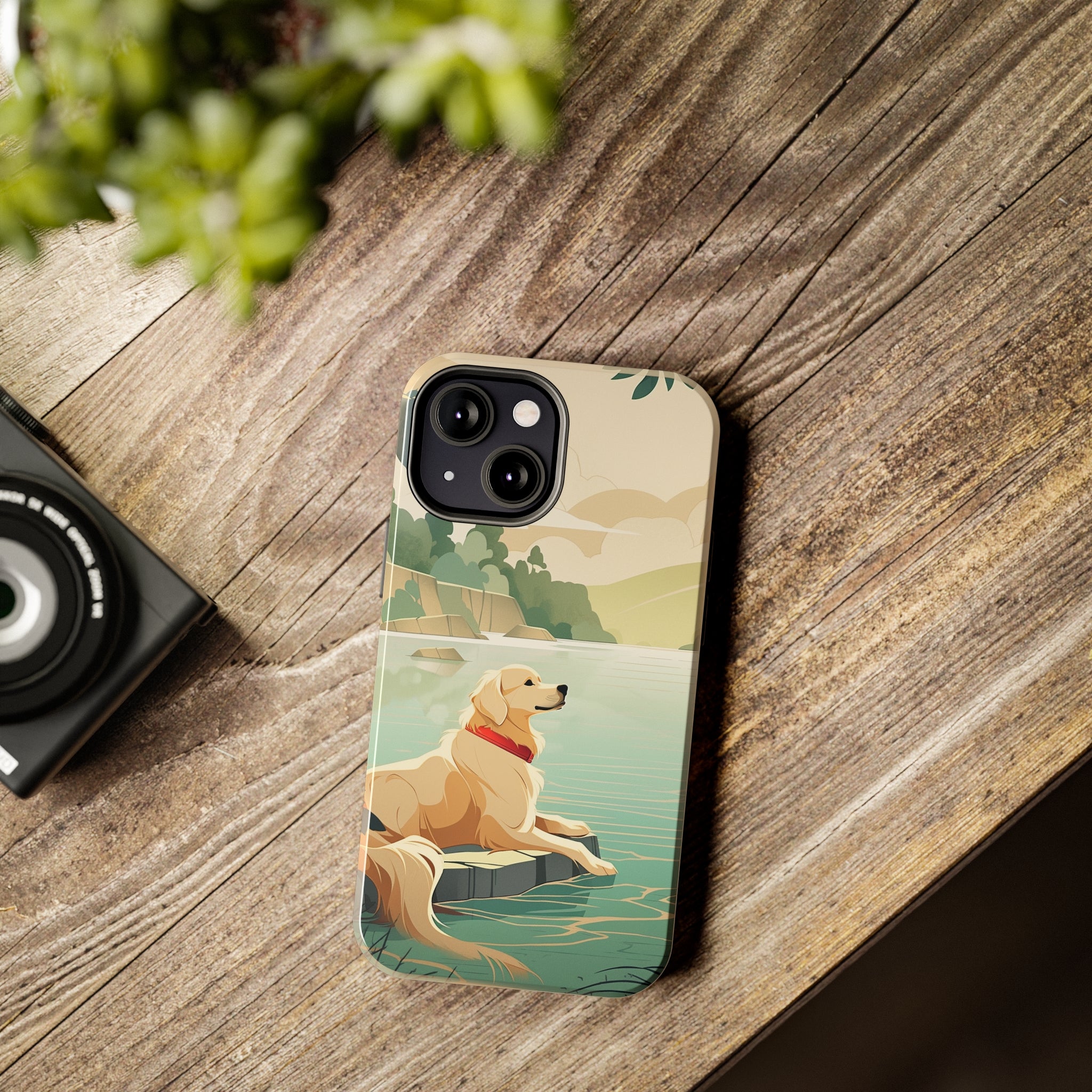 Golden Retriever Love: Impact-Resistant iPhone Case