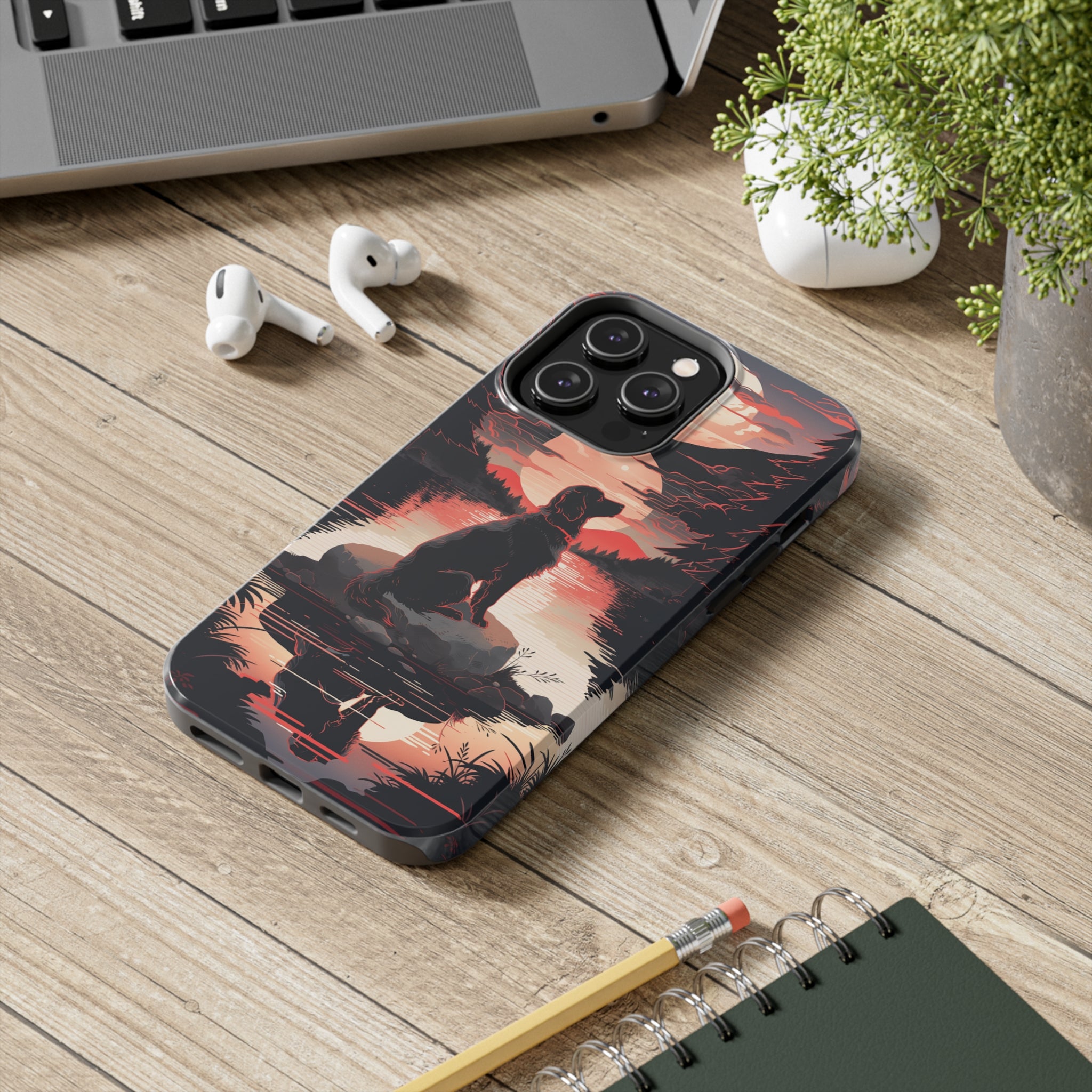 Golden Retriever Love - Dark Mode: Impact-Resistant iPhone Case