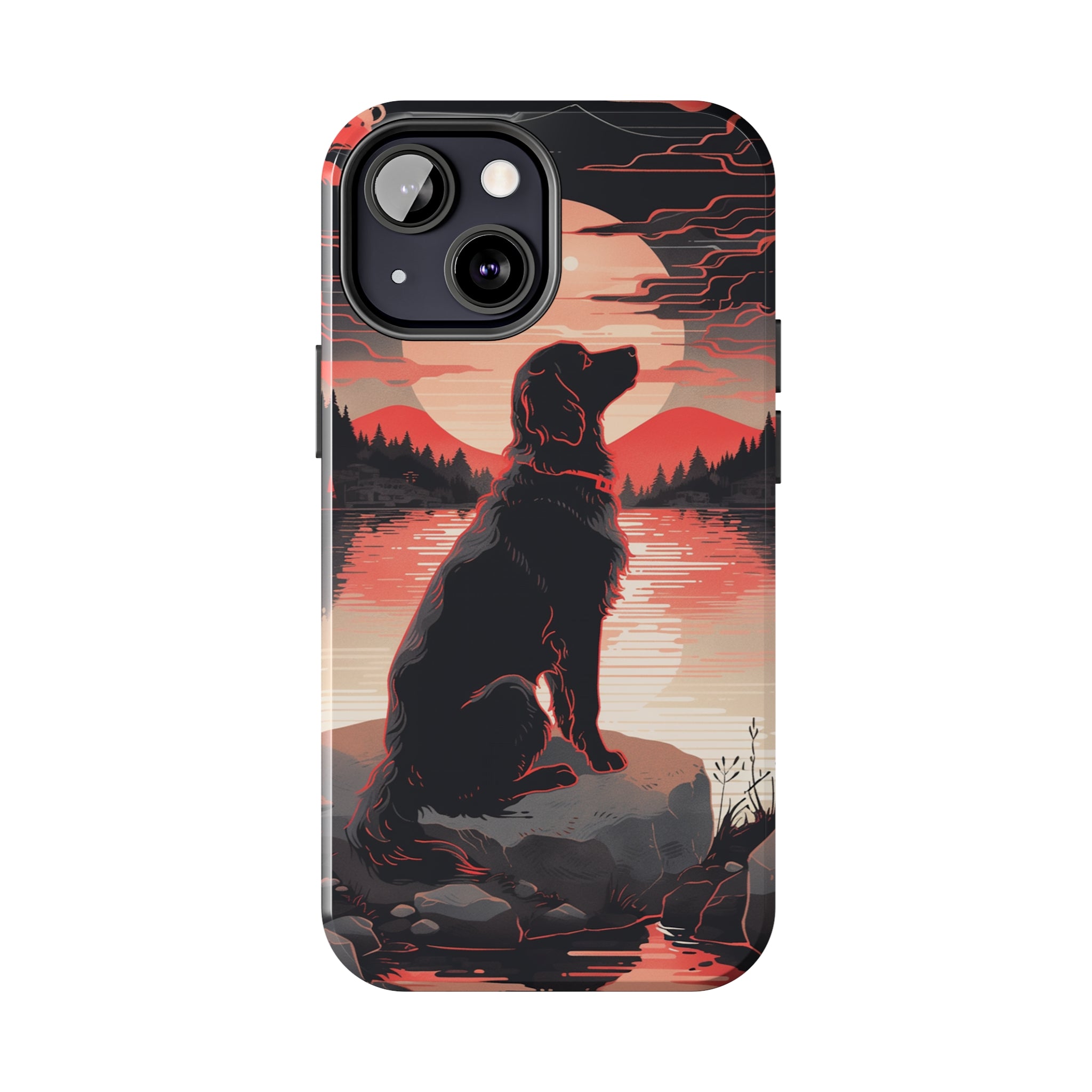 Golden Retriever Love - Dark Mode: Impact-Resistant iPhone Case