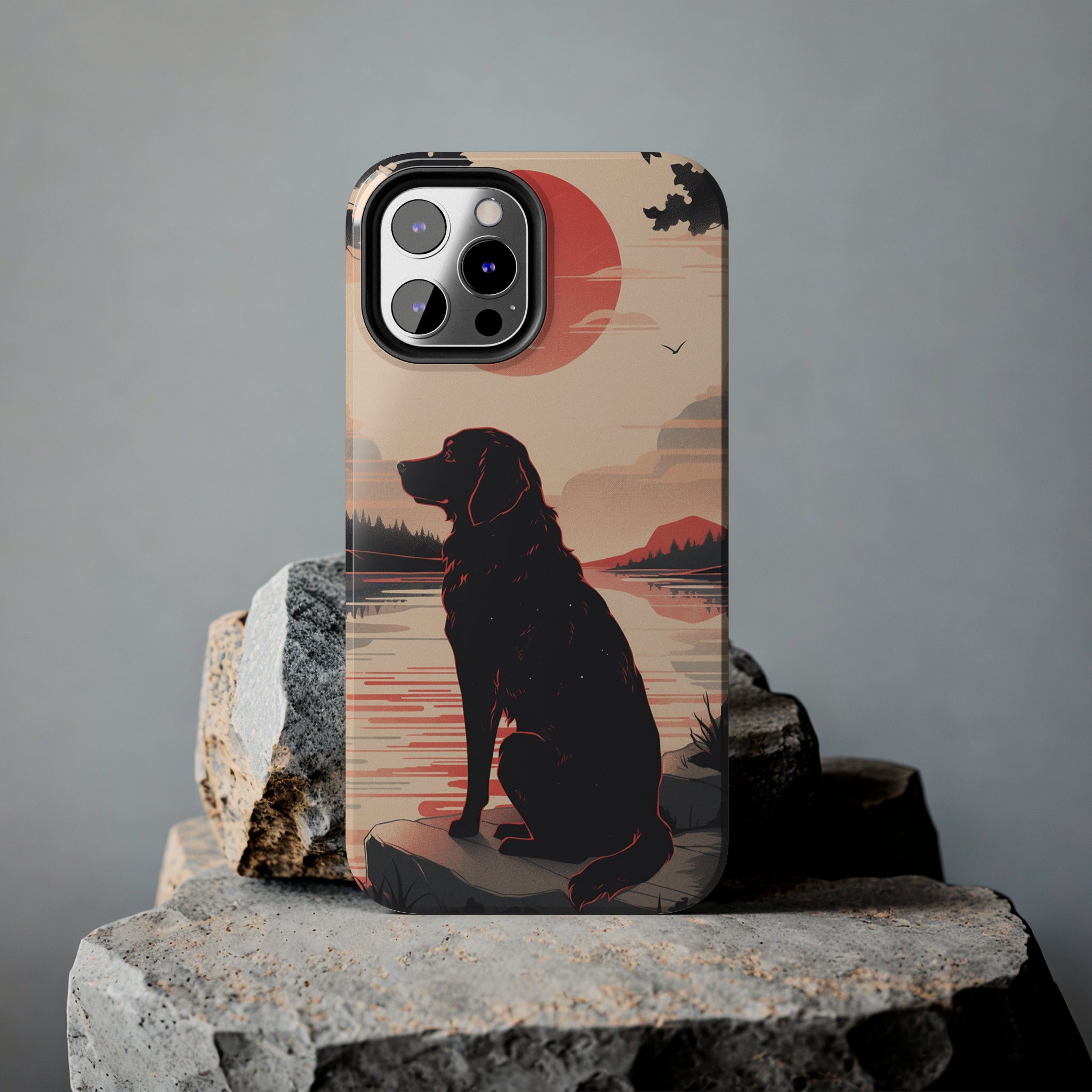 Golden Retriever Love - Dark Mode: Impact-Resistant iPhone Case