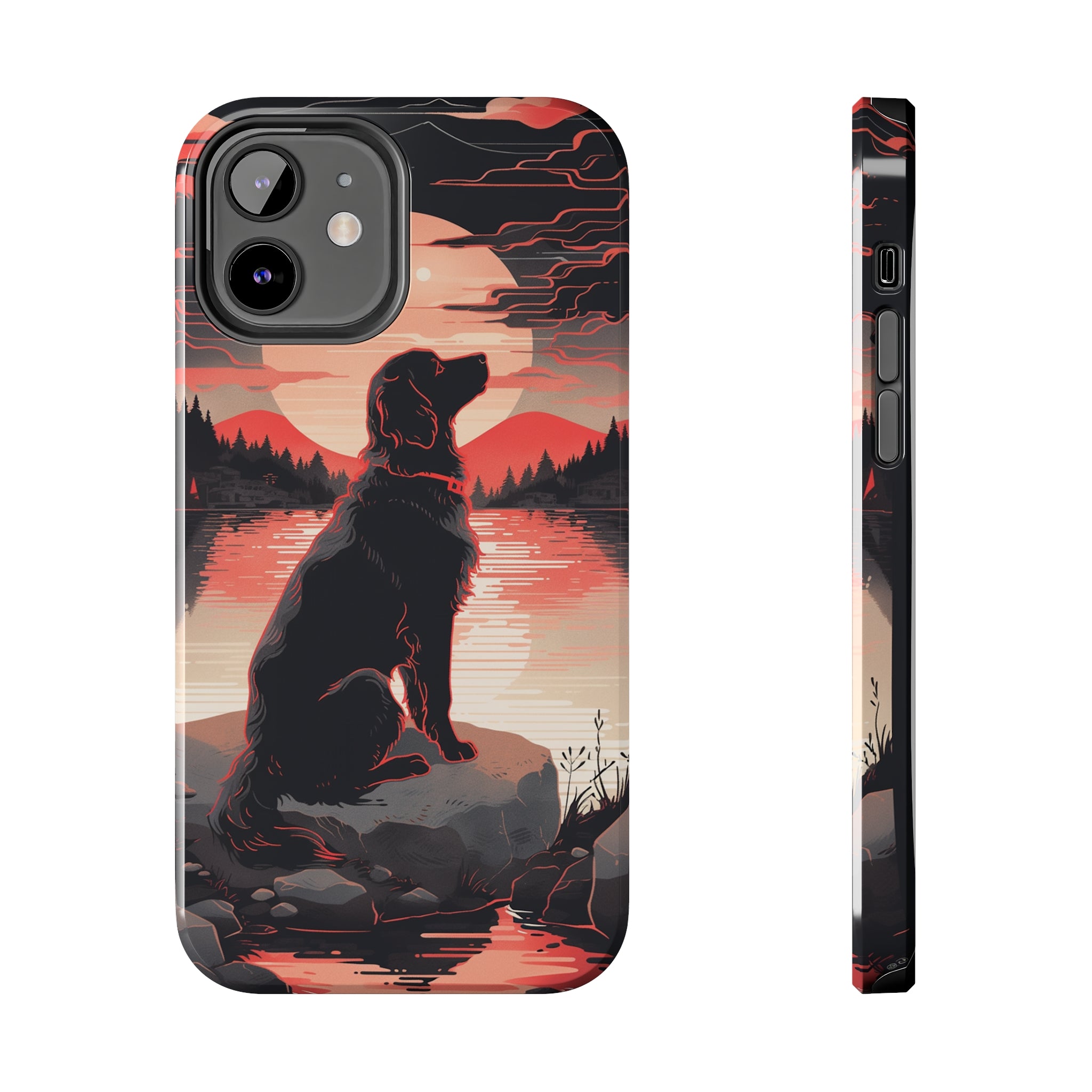 Golden Retriever Love - Dark Mode: Impact-Resistant iPhone Case