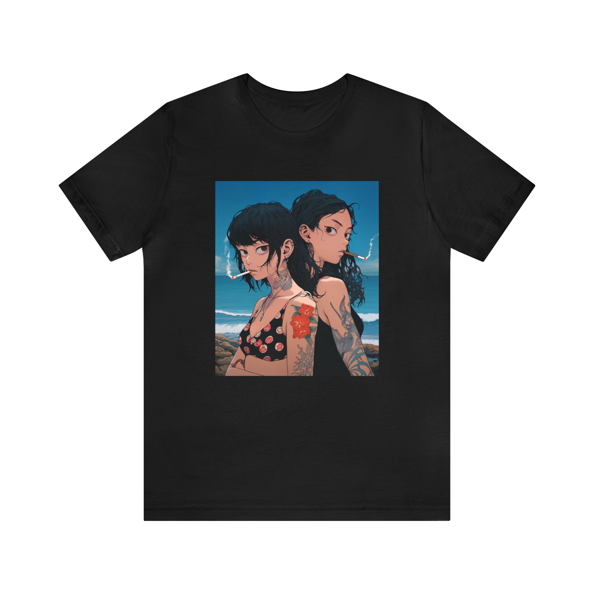 Seoul Beach Vibes Bikini Tattoos Girl Friends Short Sleeve Tee