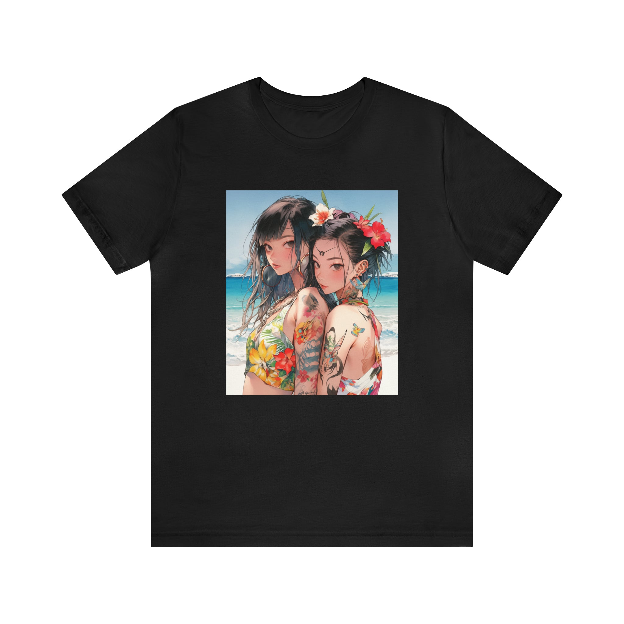 Seoul Beach Vibes Bikini Tattoos Girl Friends Short Sleeve Tee