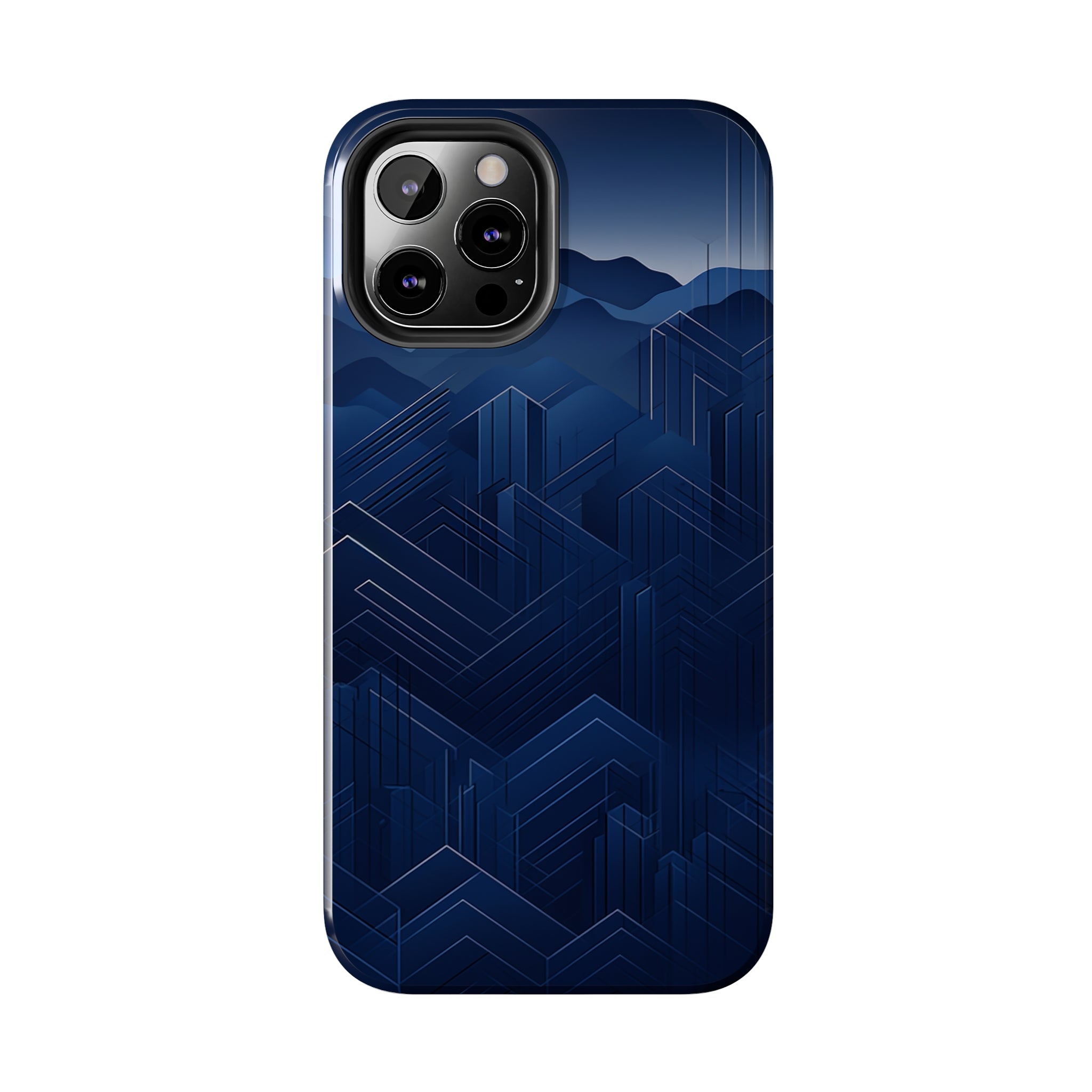 Blue Pixels: Impact-Resistant iPhone Case