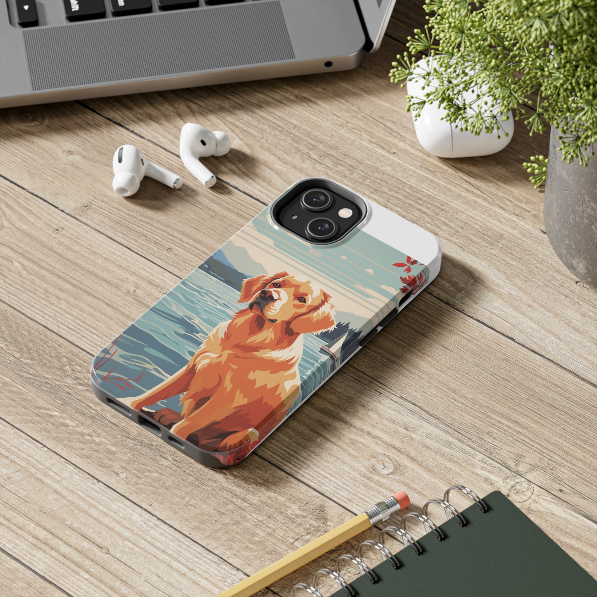 Golden Retriever Love: Impact-Resistant iPhone Case